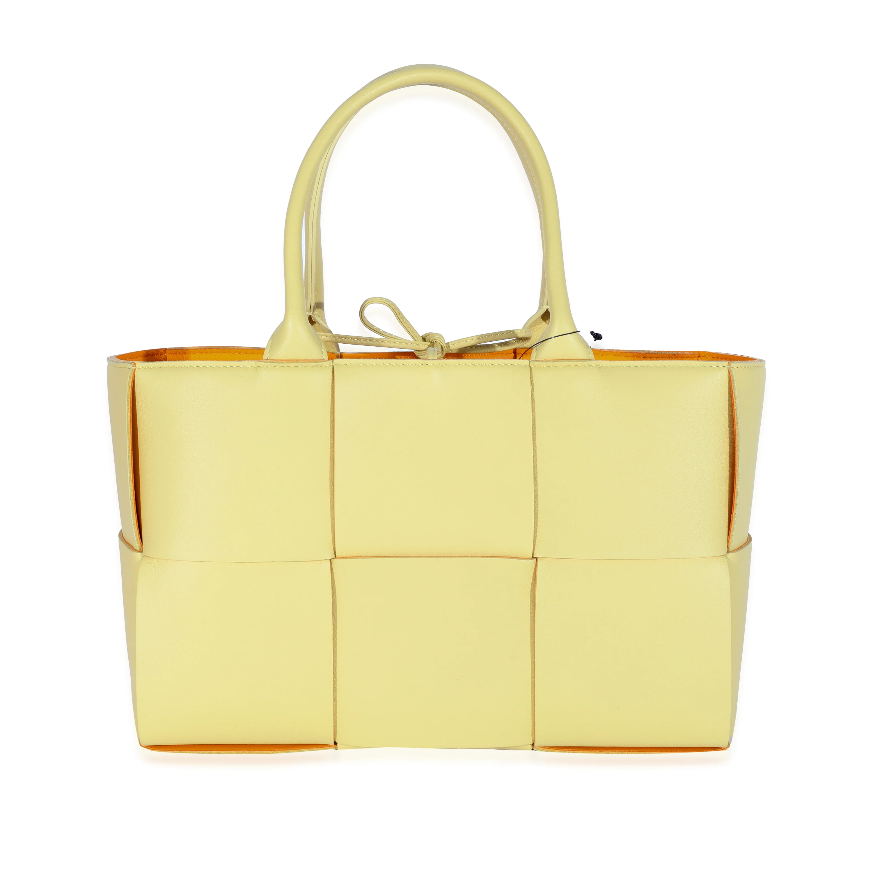 Bottega Veneta Butter & Tangerine Intrecciato Napa Lambskin Small Arco Tote