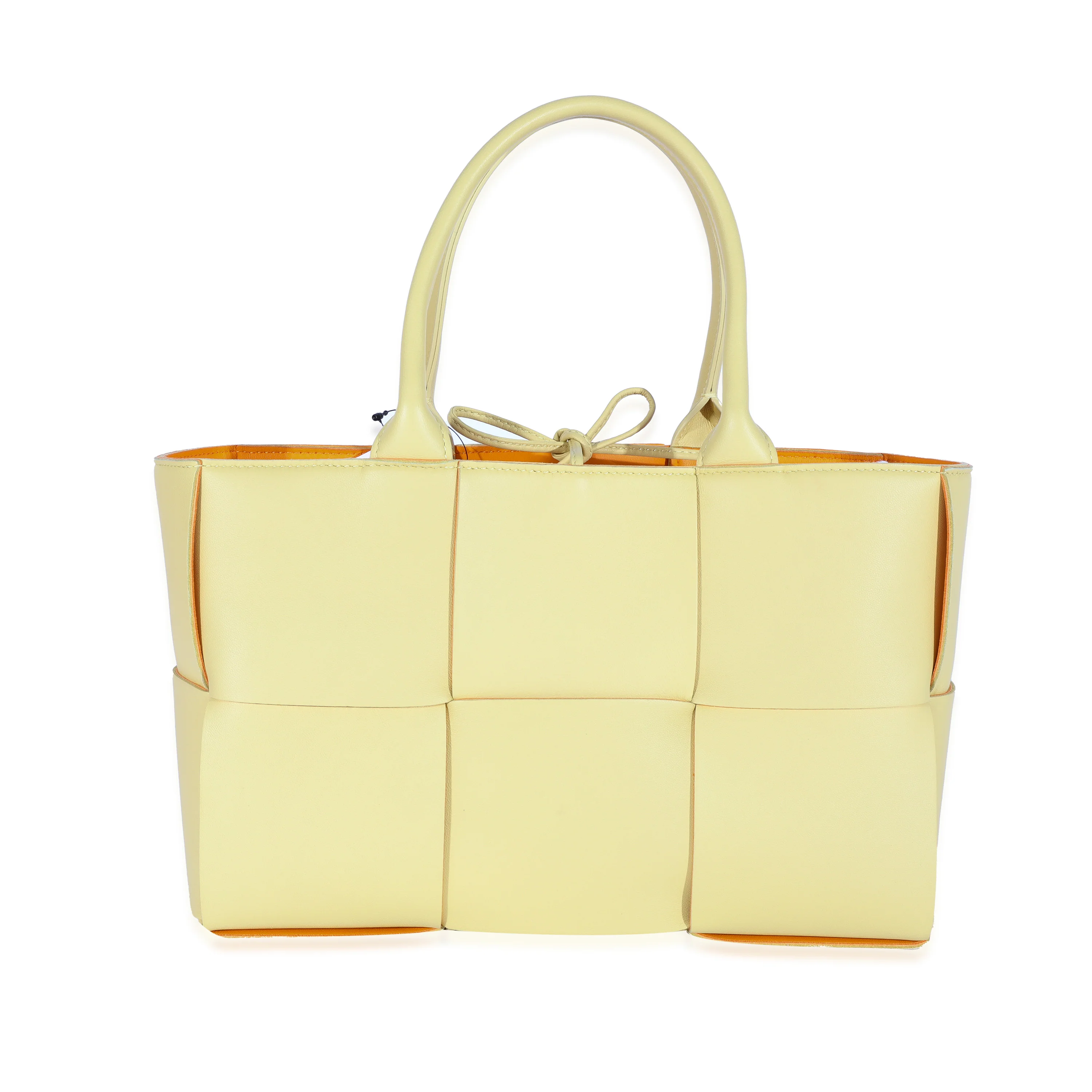 Bottega Veneta Butter & Tangerine Intrecciato Napa Lambskin Small Arco Tote - Image 3