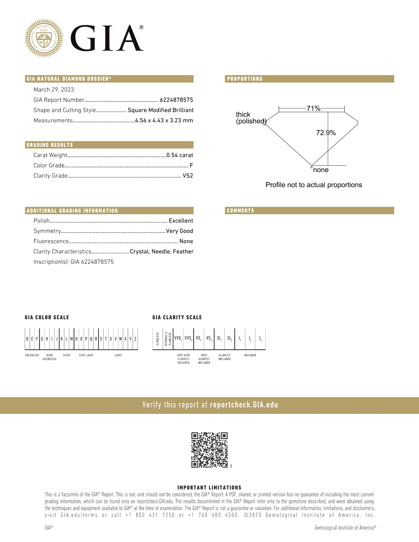 GIA Certified 0.54 Ct Princess cut F VS2 Loose Diamond - Image 2