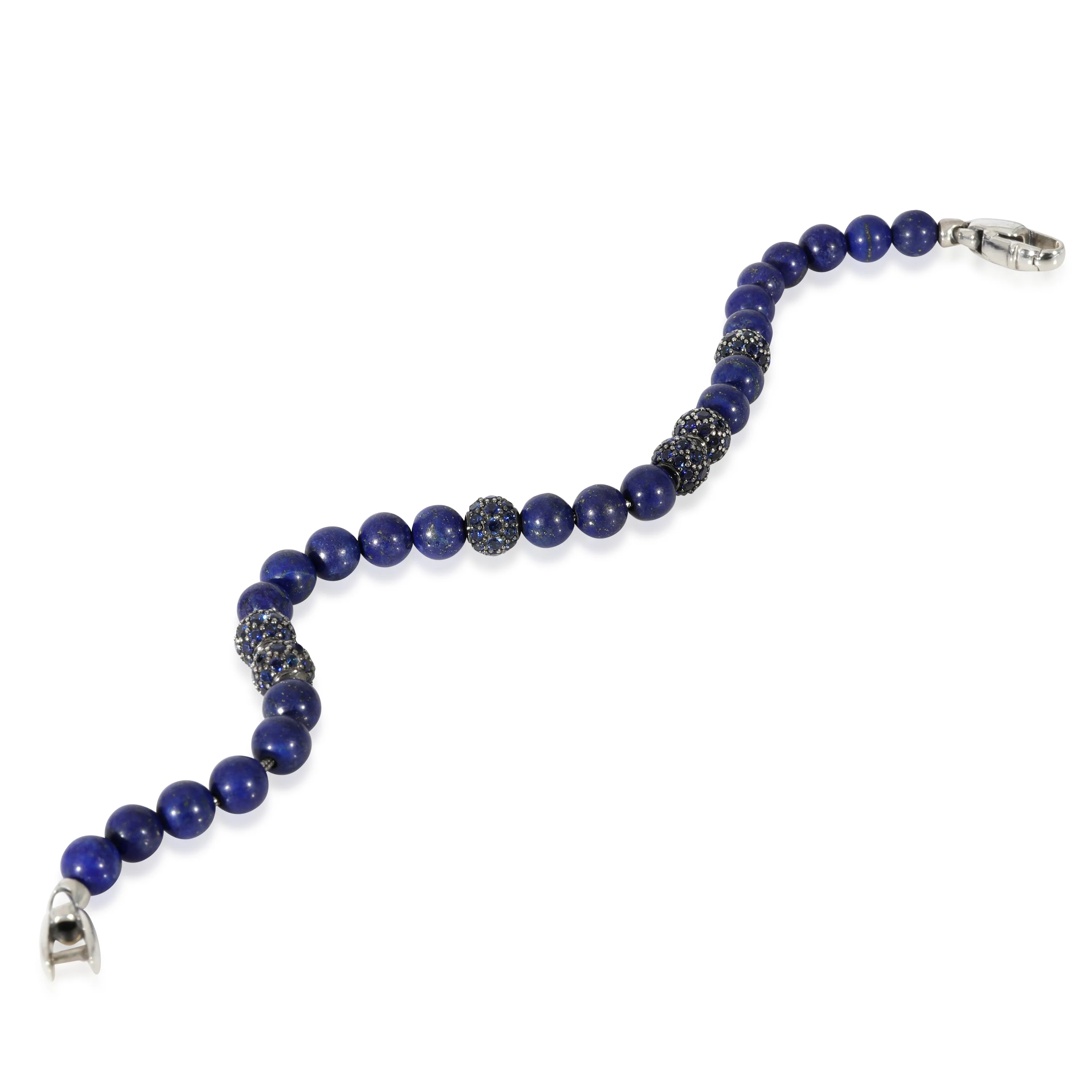 David Yurman Spiritual Bead Bracelet With Lapis & Blue Sapphires in Silver - Image 2