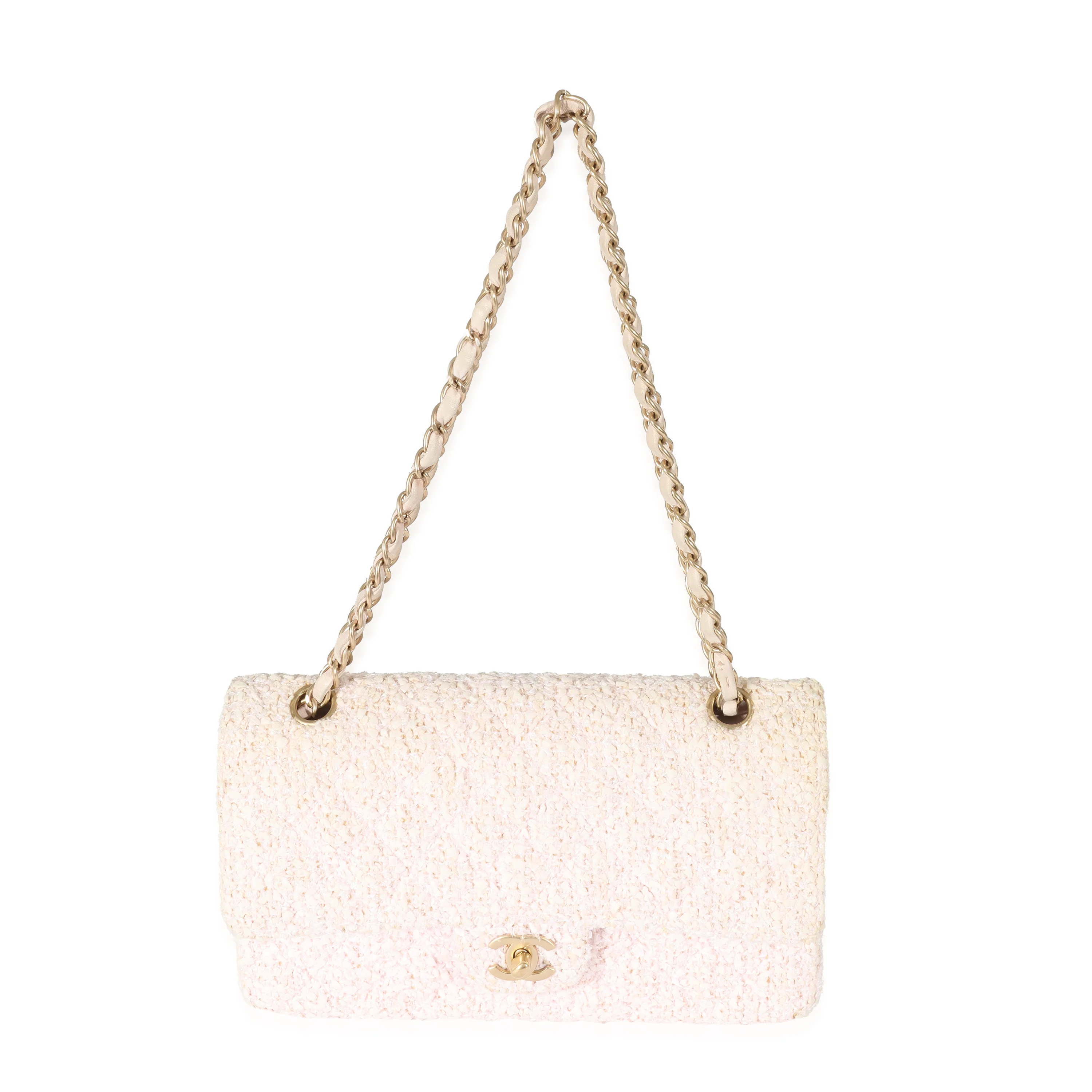 Pink Tweed Medium Classic Double Flap Bag - Image 7