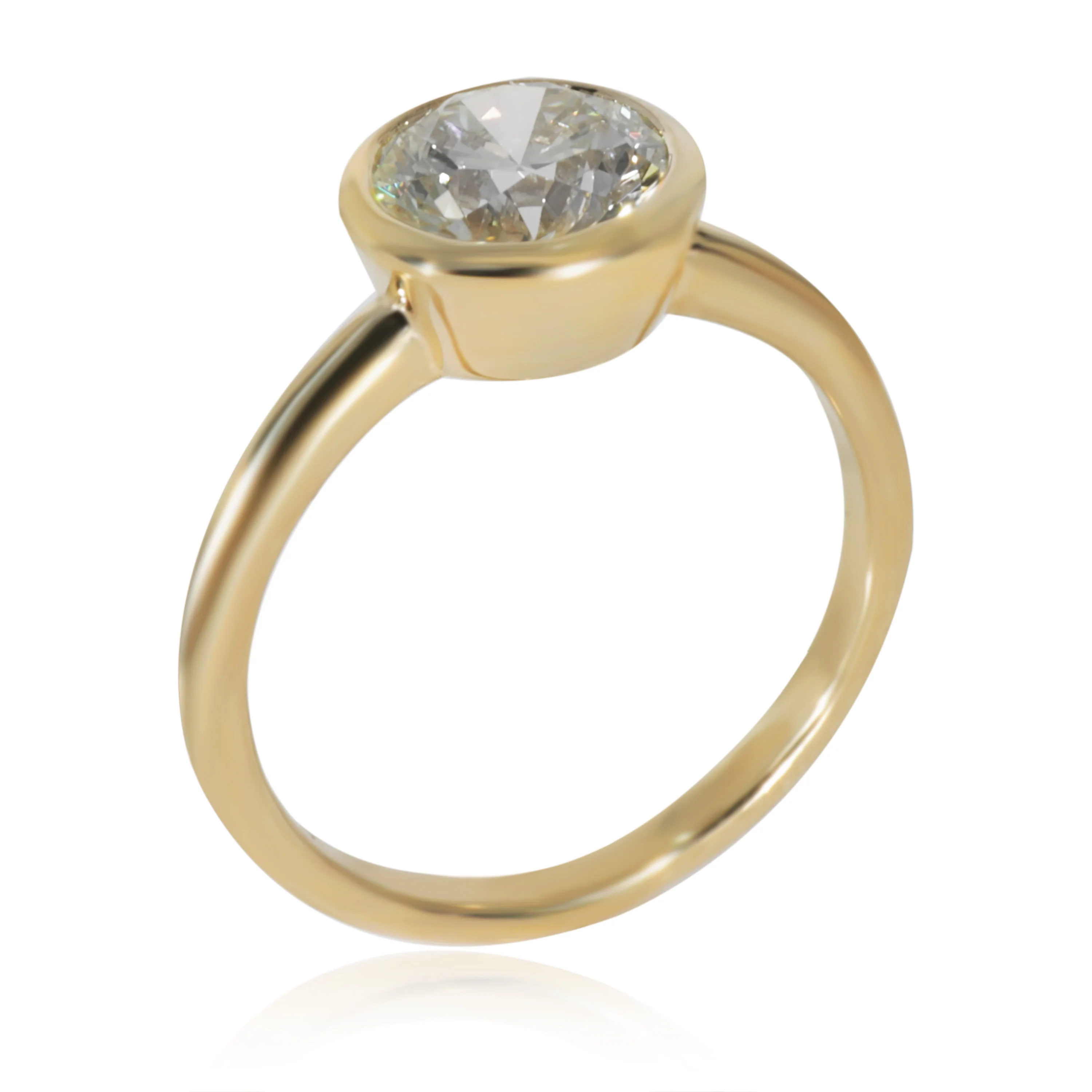 Bezel Set Solitaire Diamond Engagement Ring in 14K Yellow Gold IGI J/VS1 1.75 Ct - Image 5
