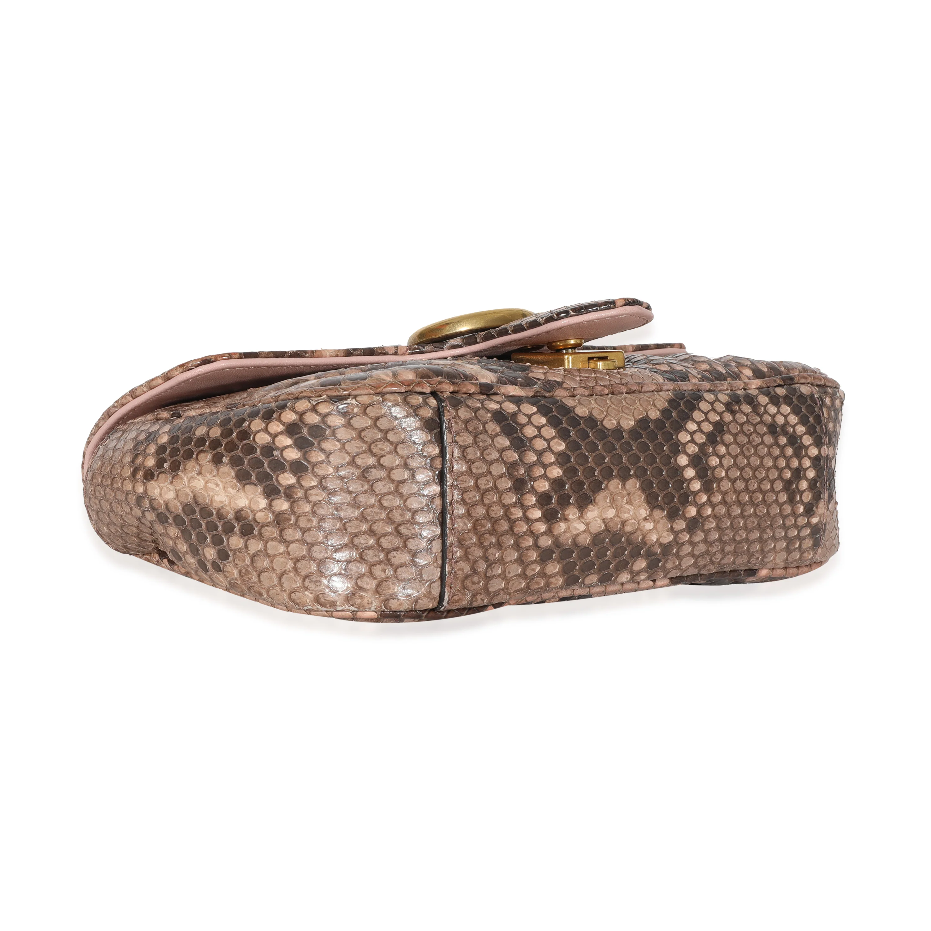 Gucci Pink Python Matelasse Mini GG Marmont Bag - Image 4