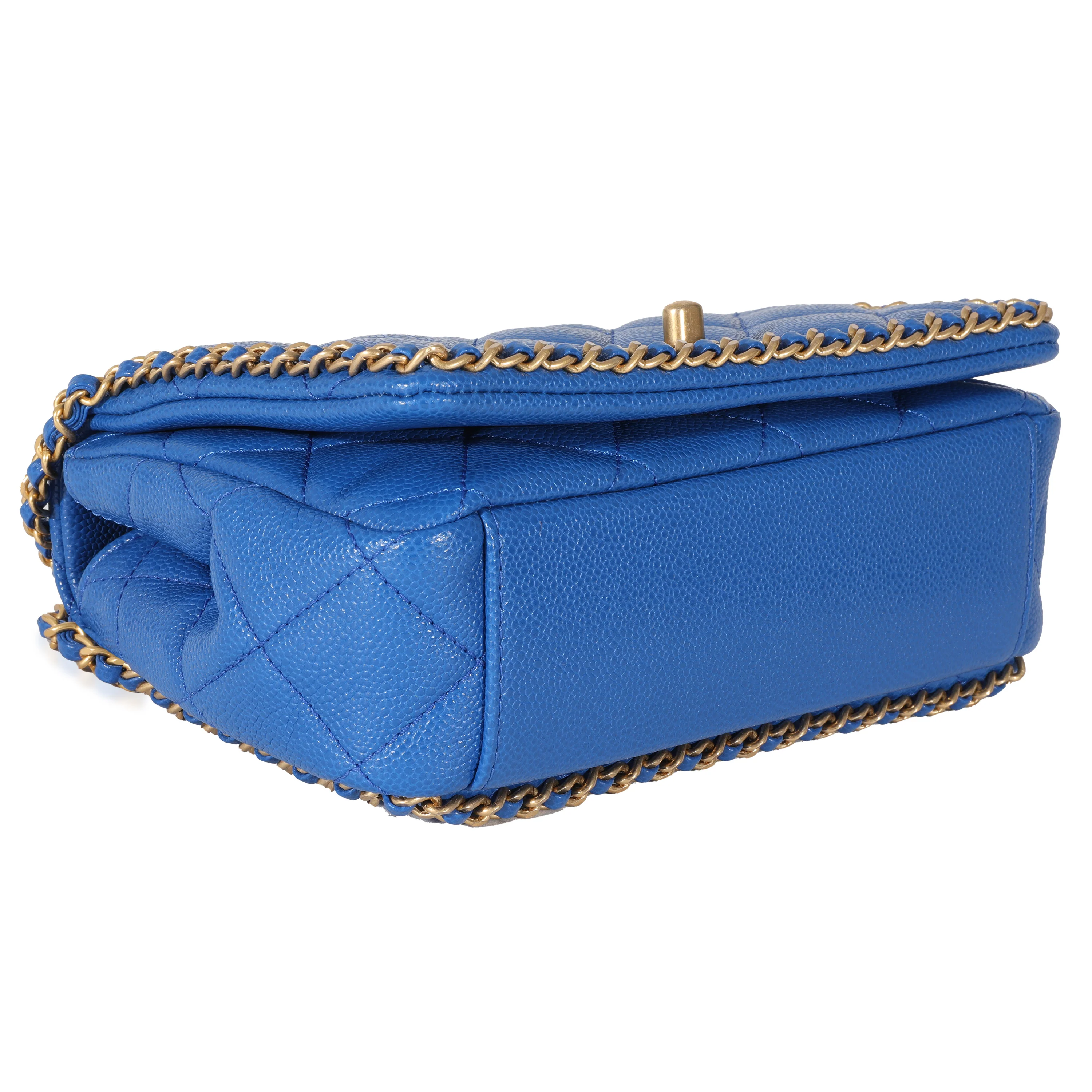 Chanel 22B Dark Blue Caviar Chain Around Flap Bag - Image 3