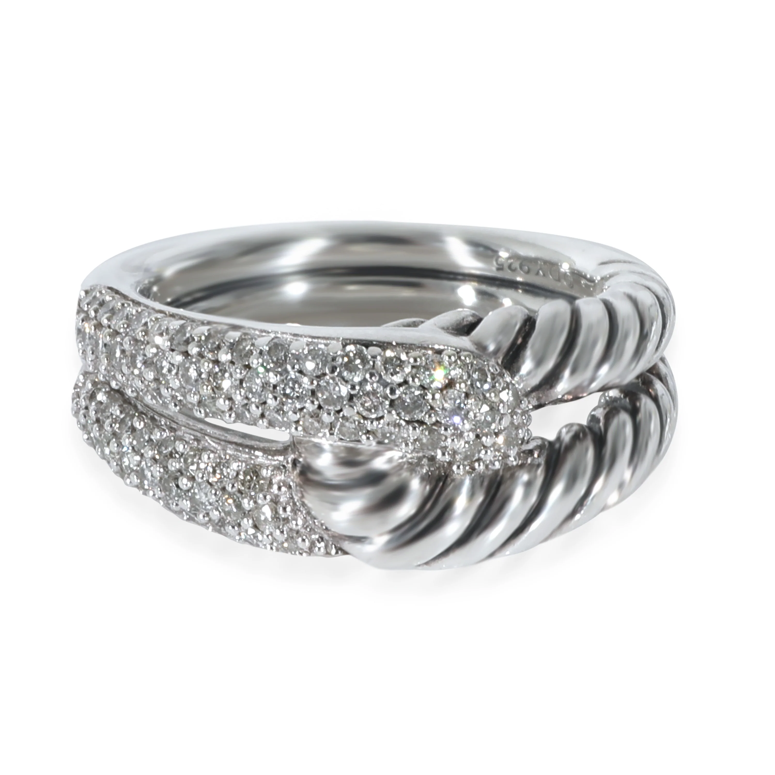 David Yurman Labyrinth Diamond Ring in Sterling Silver 0.44 CTW