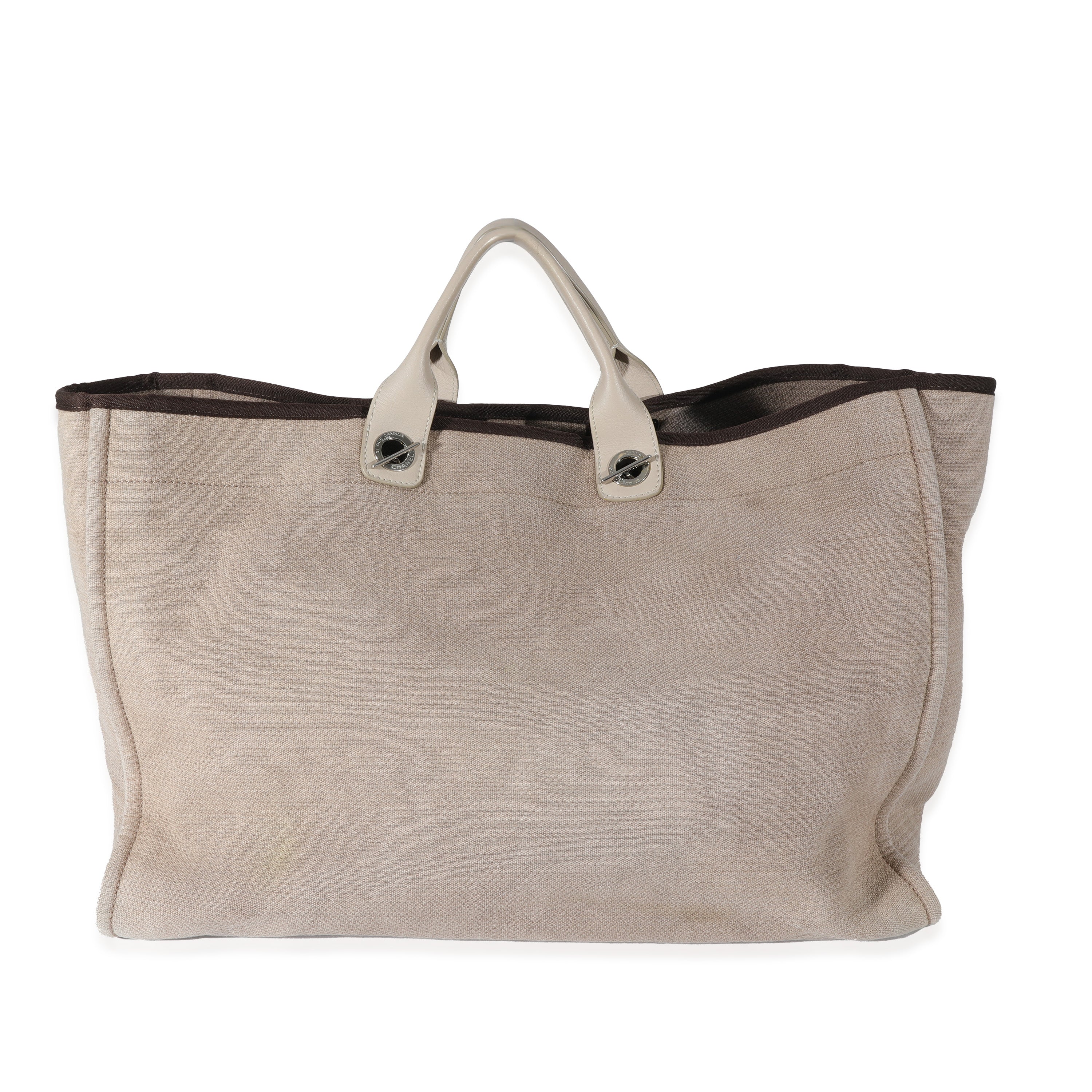 Chanel Beige Canvas Large Deauville Tote - Image 3