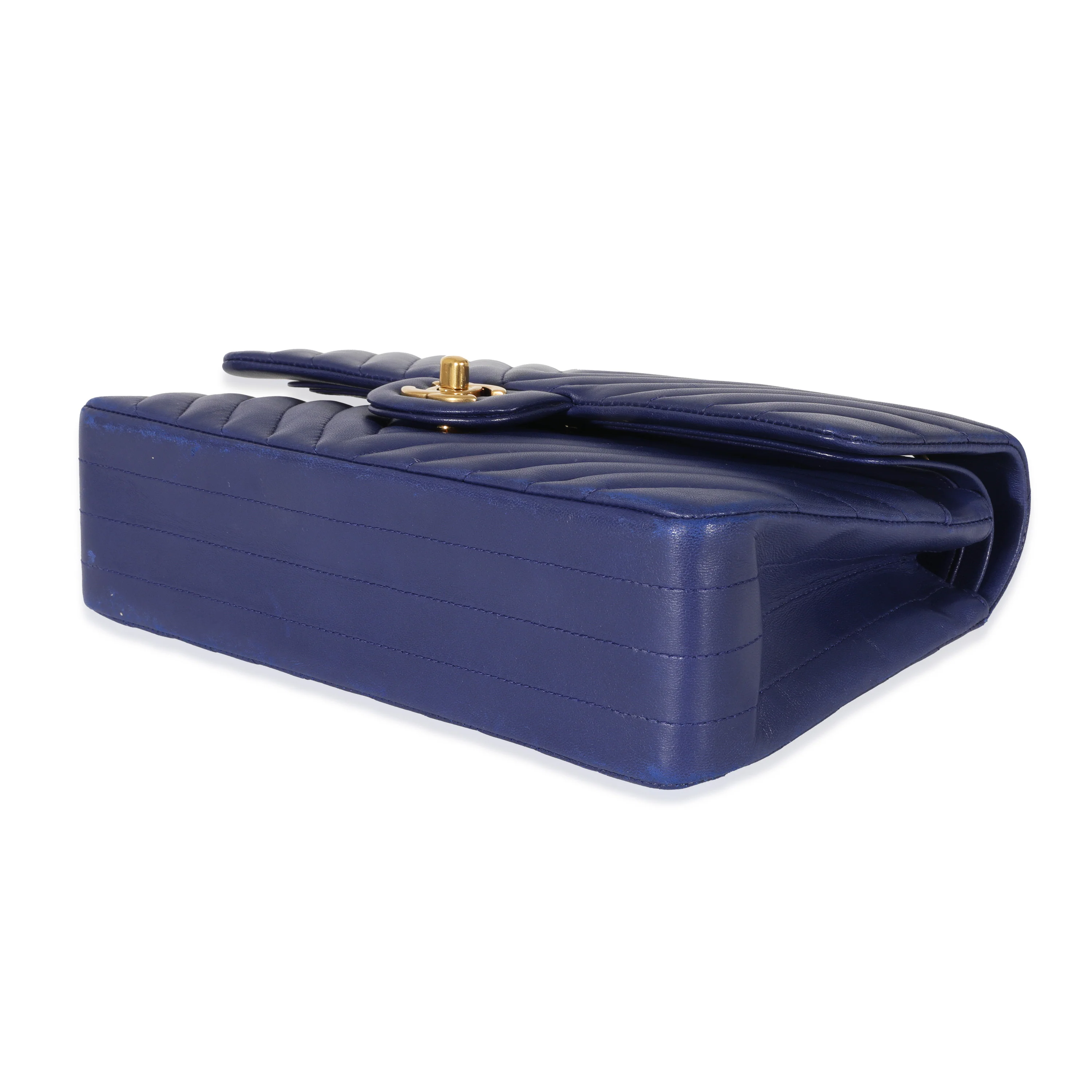 Navy Chevron Medium Classic Double Flap - Image 6