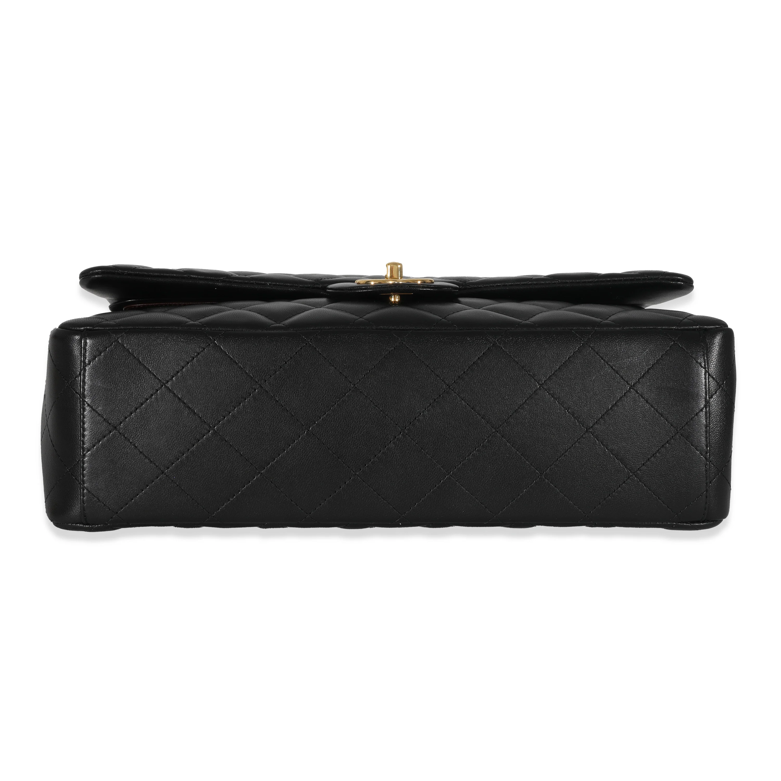 Black Lambskin Classic Maxi Double Flap Bag - Image 5