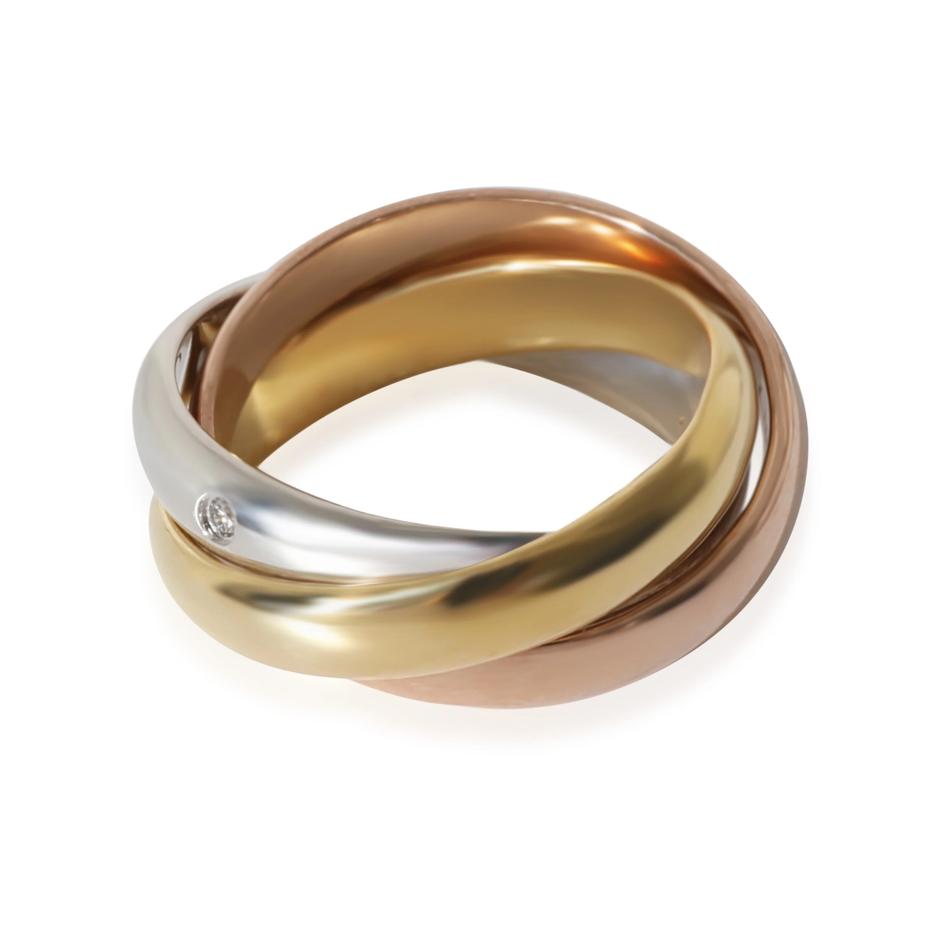 Cartier Trinity Ring in 18k 3 Tone Gold 0.04 CTW - Image 2