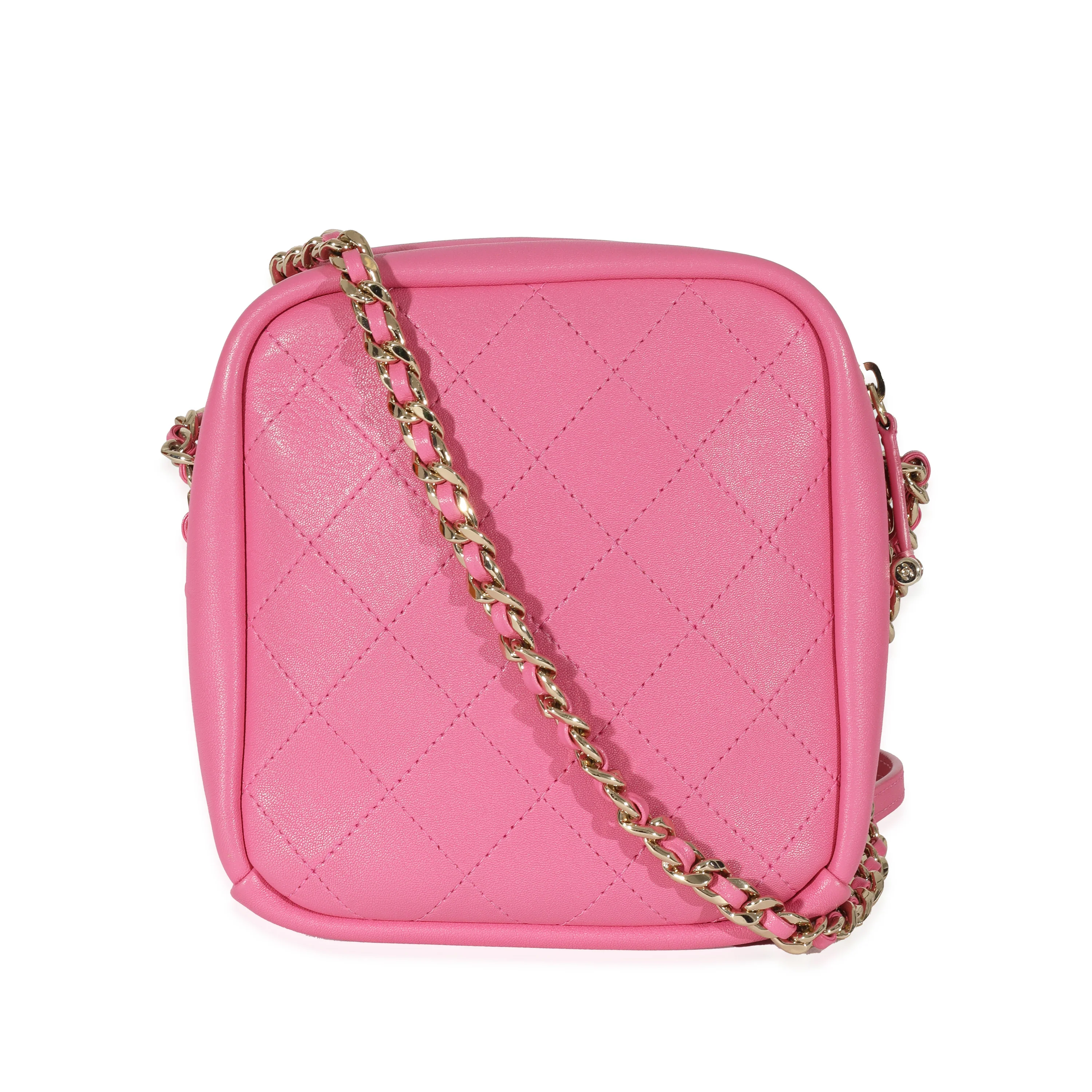 Chanel Pink Goatskin Casual Trip North South Camera Case - Image 3