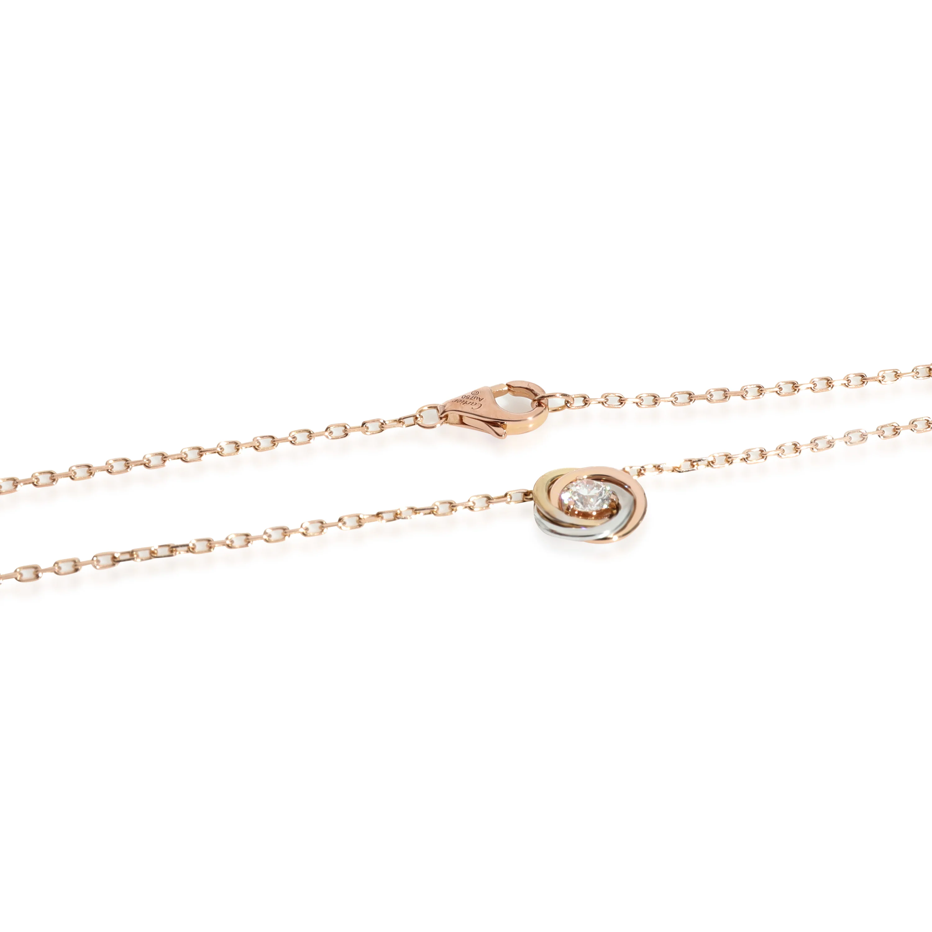 Cartier Trinity Diamond Necklace in 18k 3 Tone Gold 0.18 CTW - Image 3