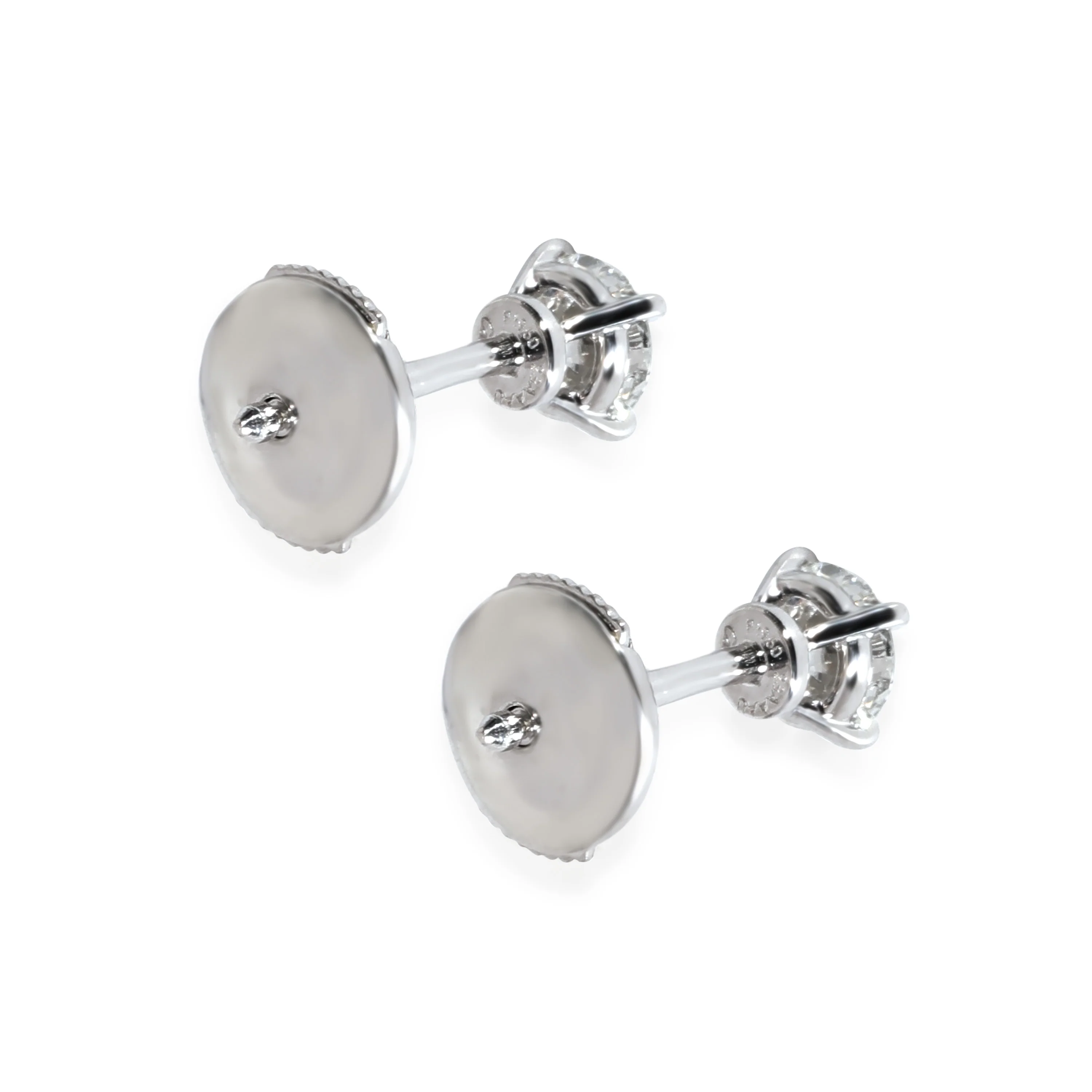 Cartier 1895 Diamond Stud Earrings in Platinum E VS1 0.84 CTW - Image 3