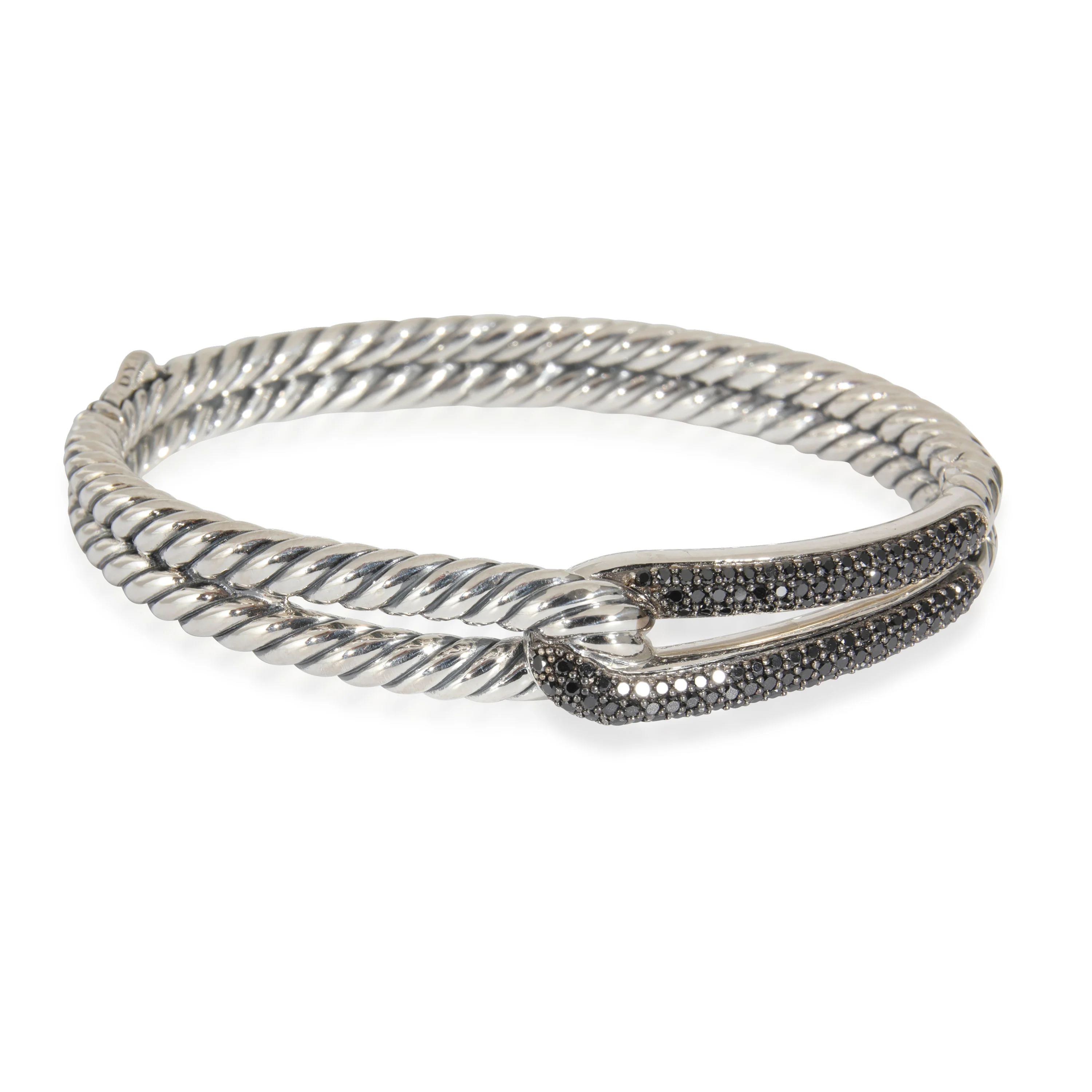 David Yurman Labyrinth Bracelet in Sterling Silver 0.84 CTW, X Small