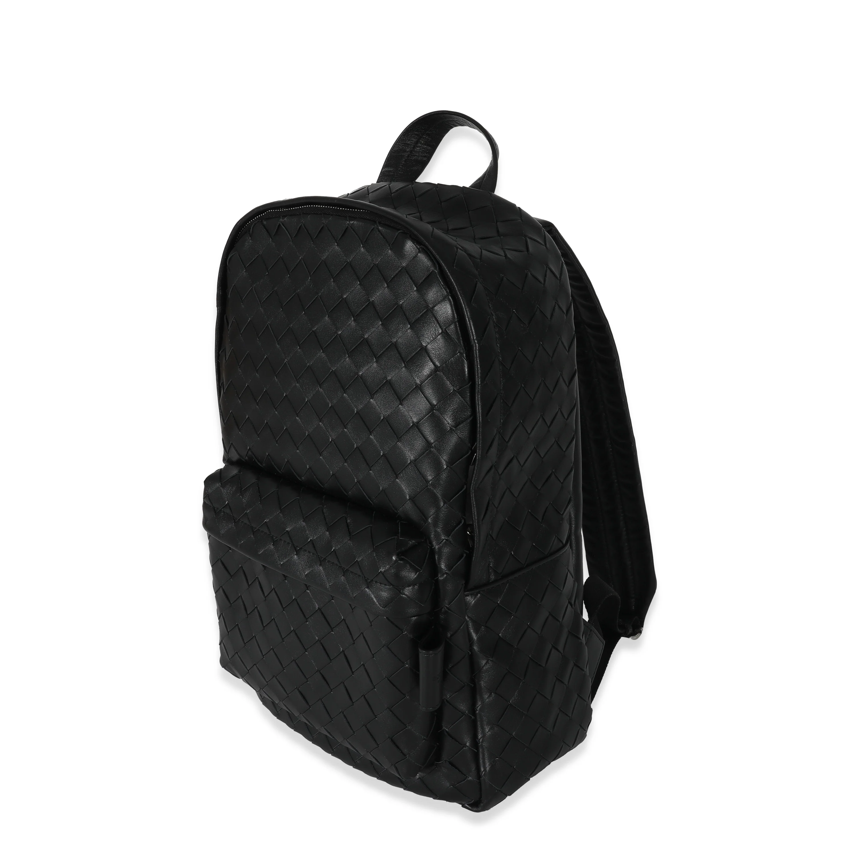 Black Calfskin Small Intrecciato Backpack - Image 2