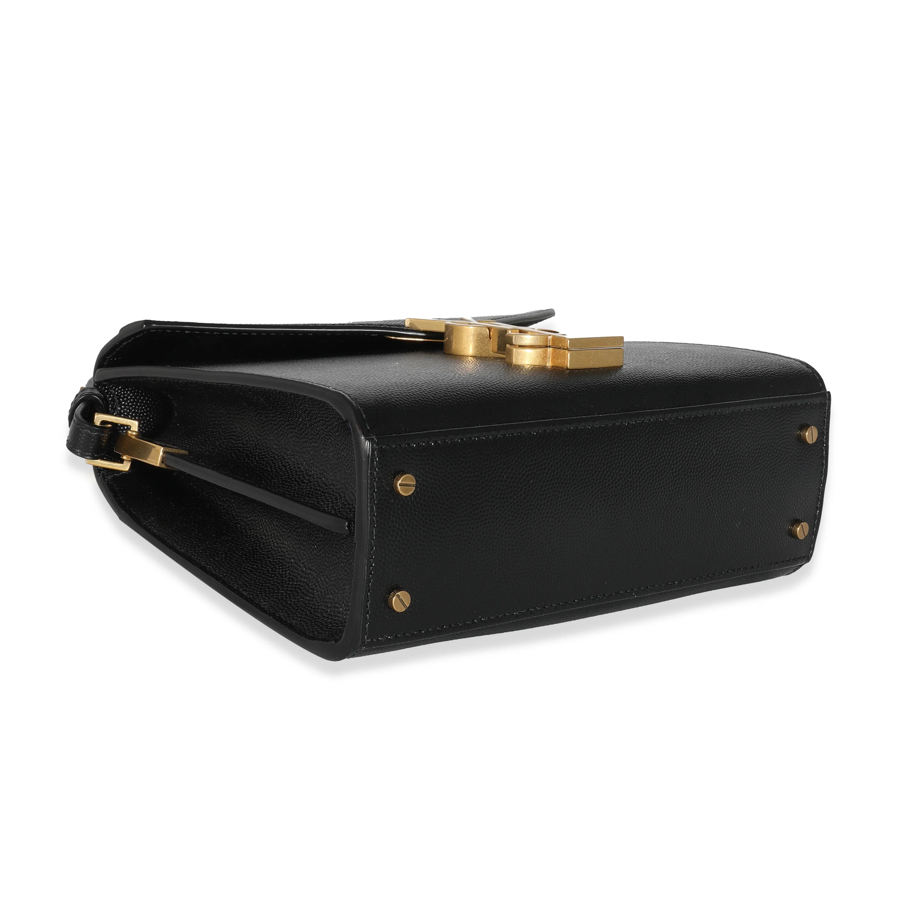 Saint Laurent Black Grain De Poudre Mini Cassandra Top Handle Bag - Image 6