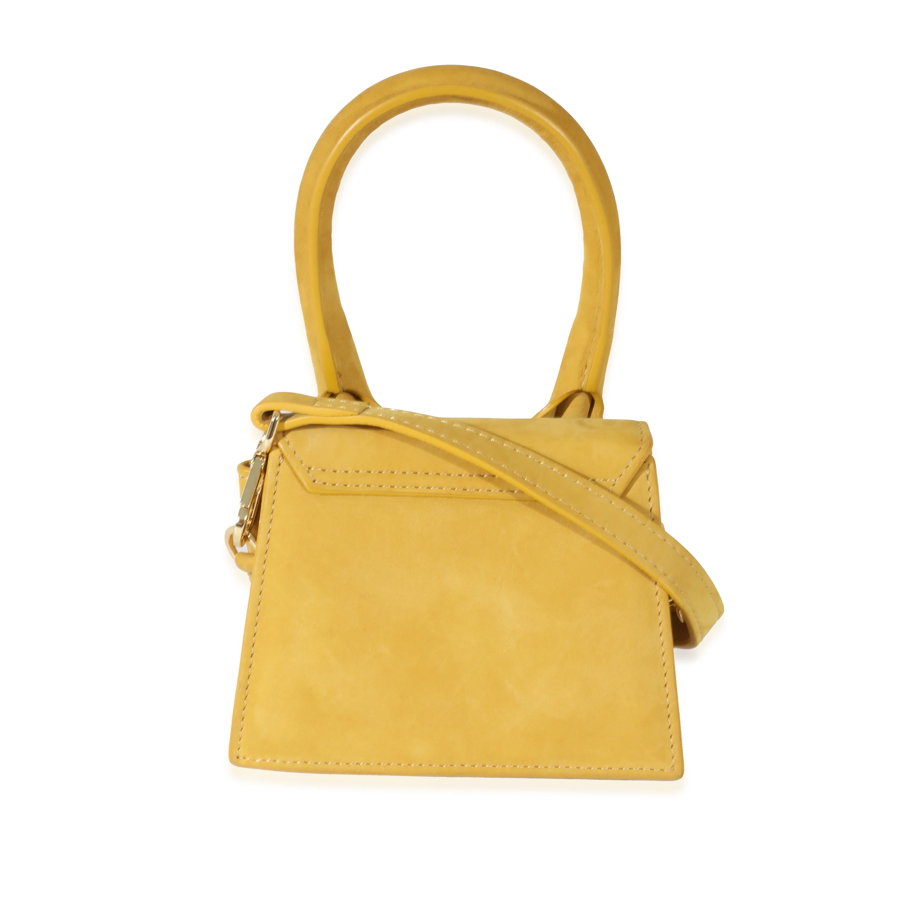 Jacquemus Yellow Suede Le Chiquito Bag - Image 3