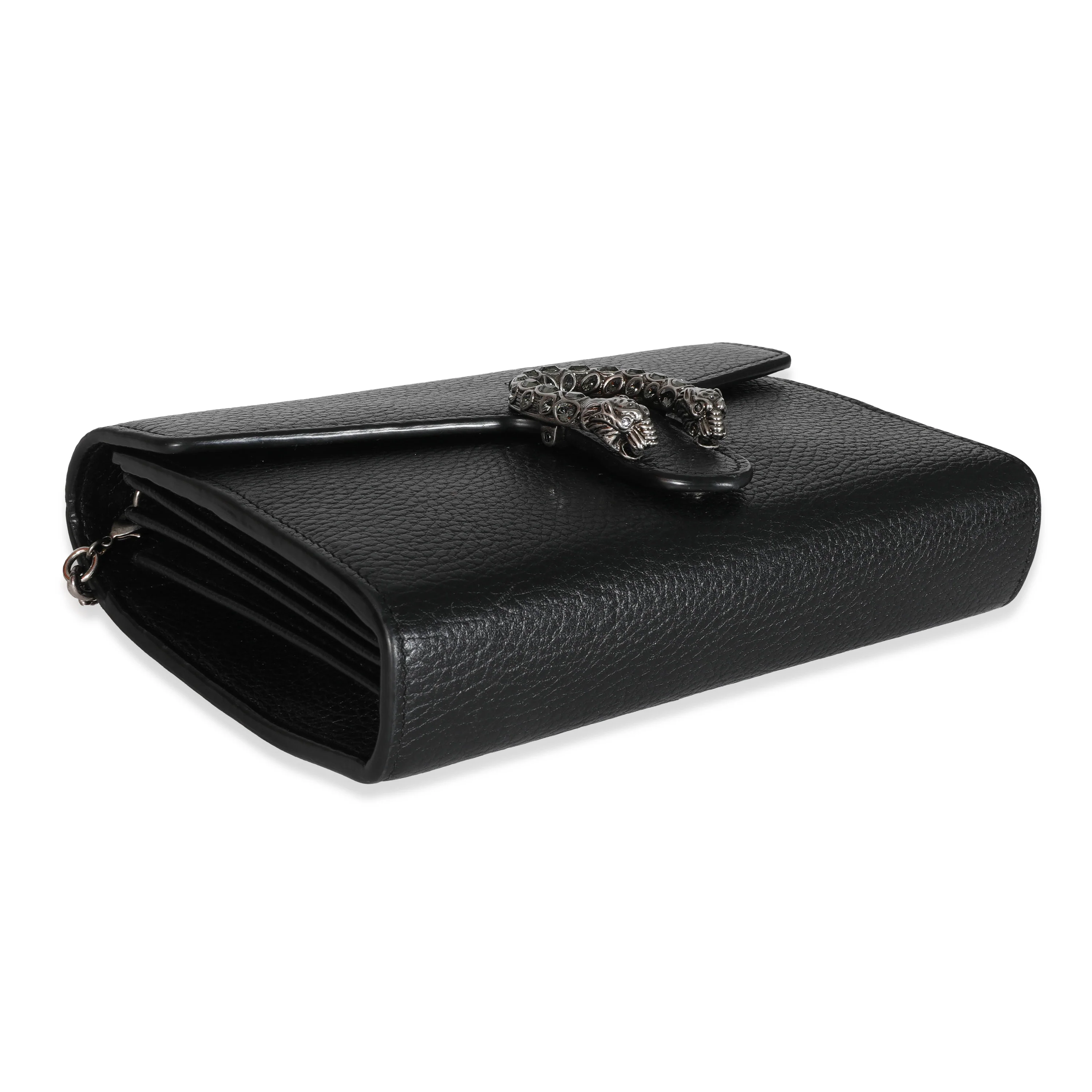 Gucci Black Grained Leather Dionysus Mini Chain Bag - Image 6