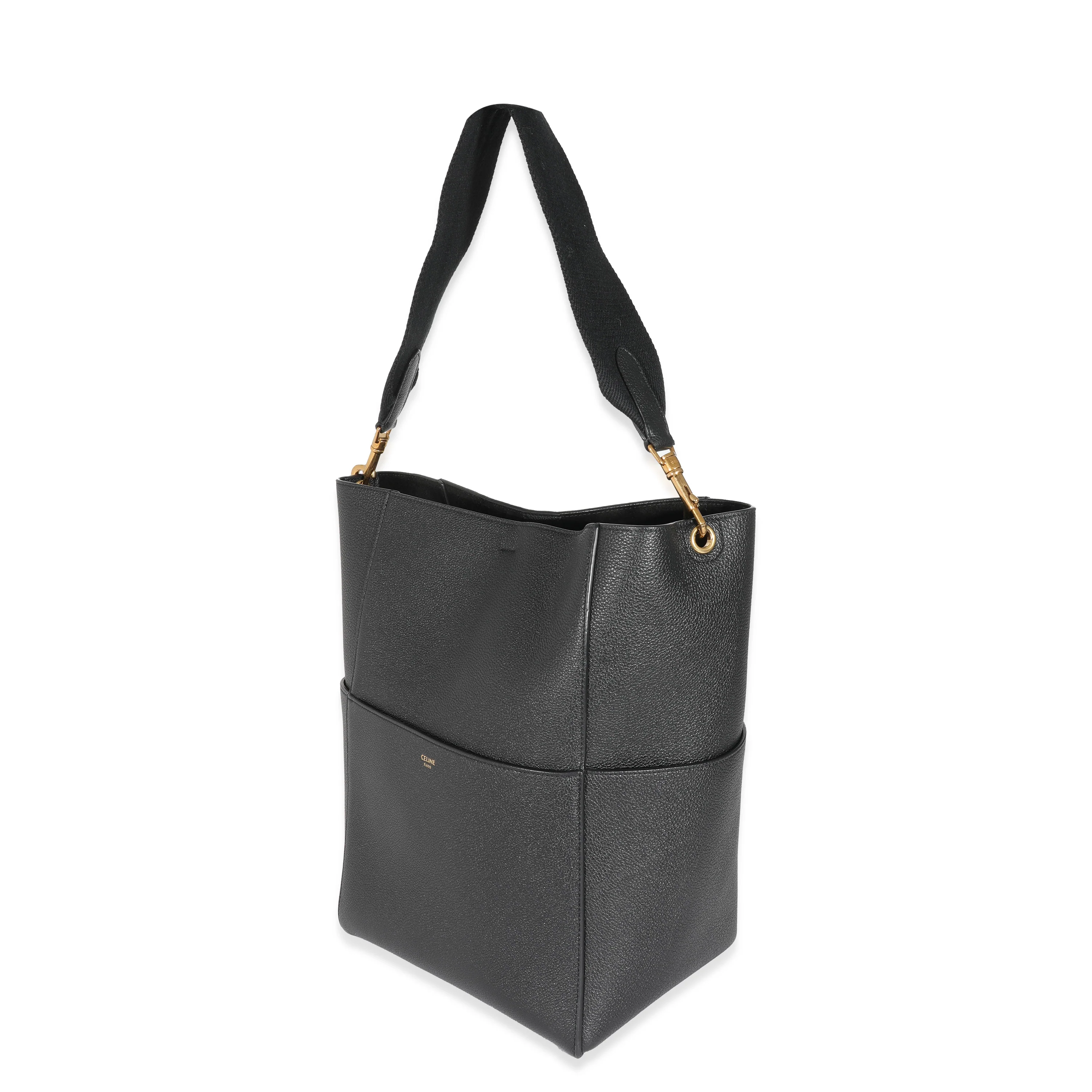 Celine Black Calfskin Medium Seau Sangle Bucket Bag Medium - Image 2