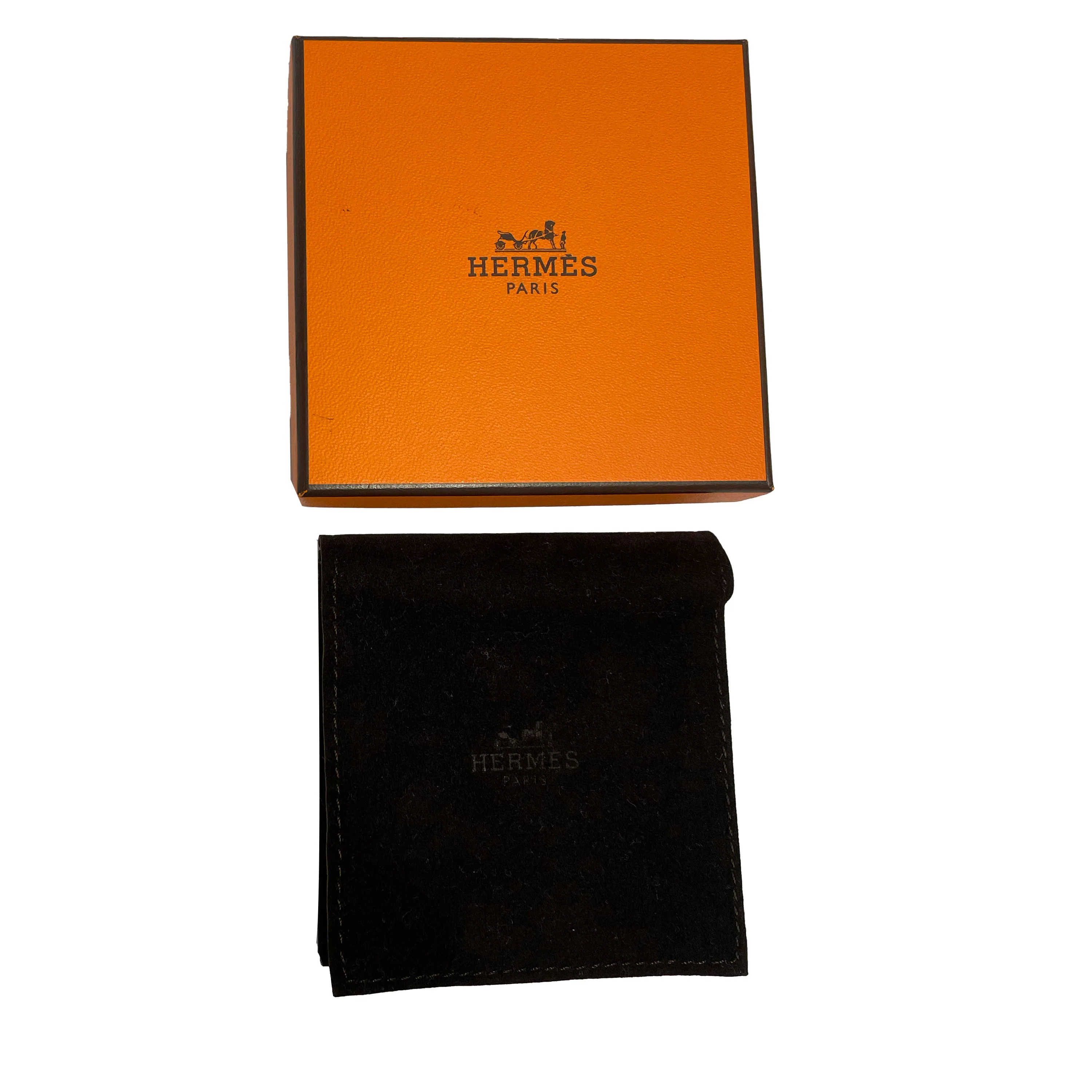 Hermès Enamel Sellier Bracelet in Gold Plated, Size 62mm - Image 4