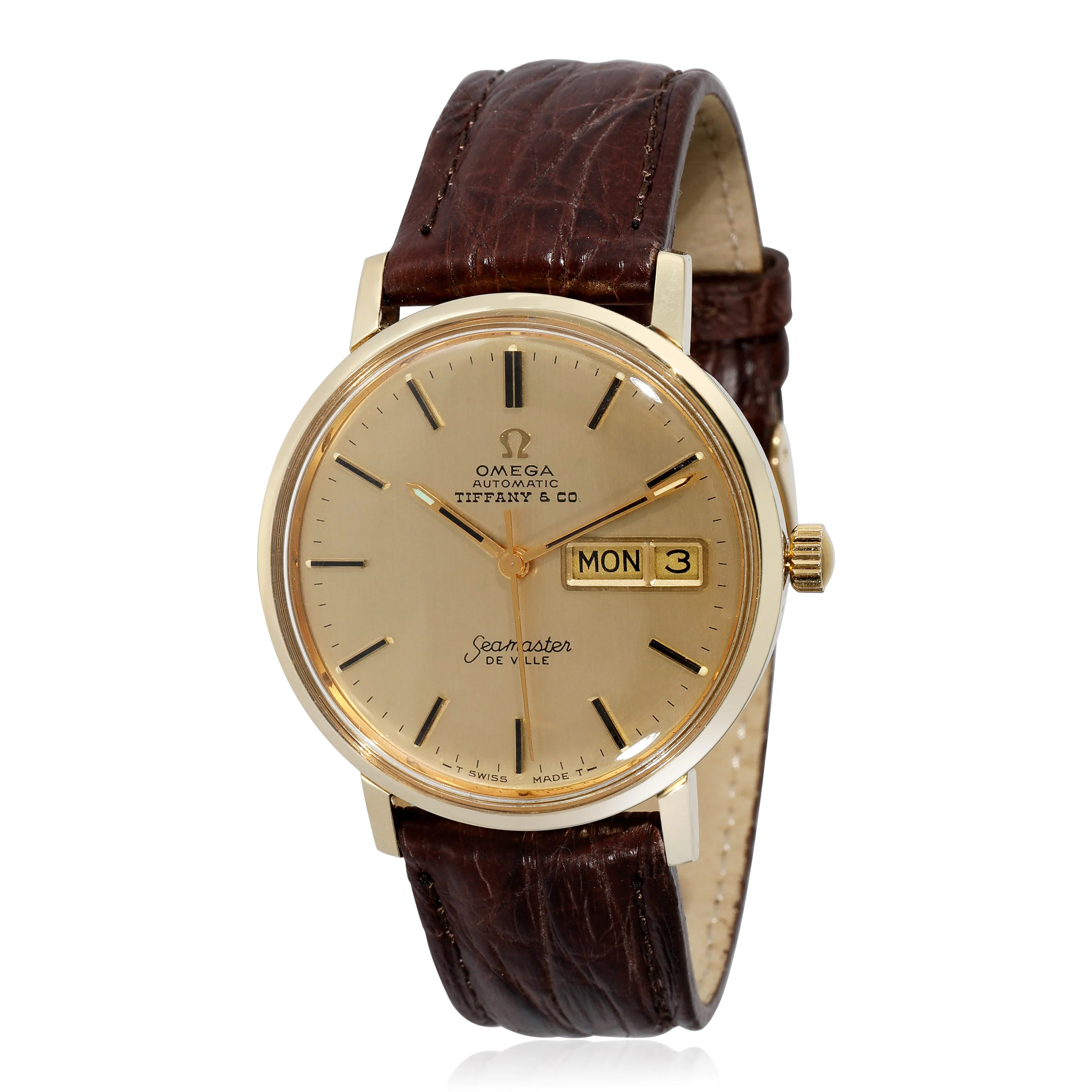 Omega Seamaster DeVille Tiffany & Co C6865 Mens Watch in 14kt Yellow Gold - Image 5