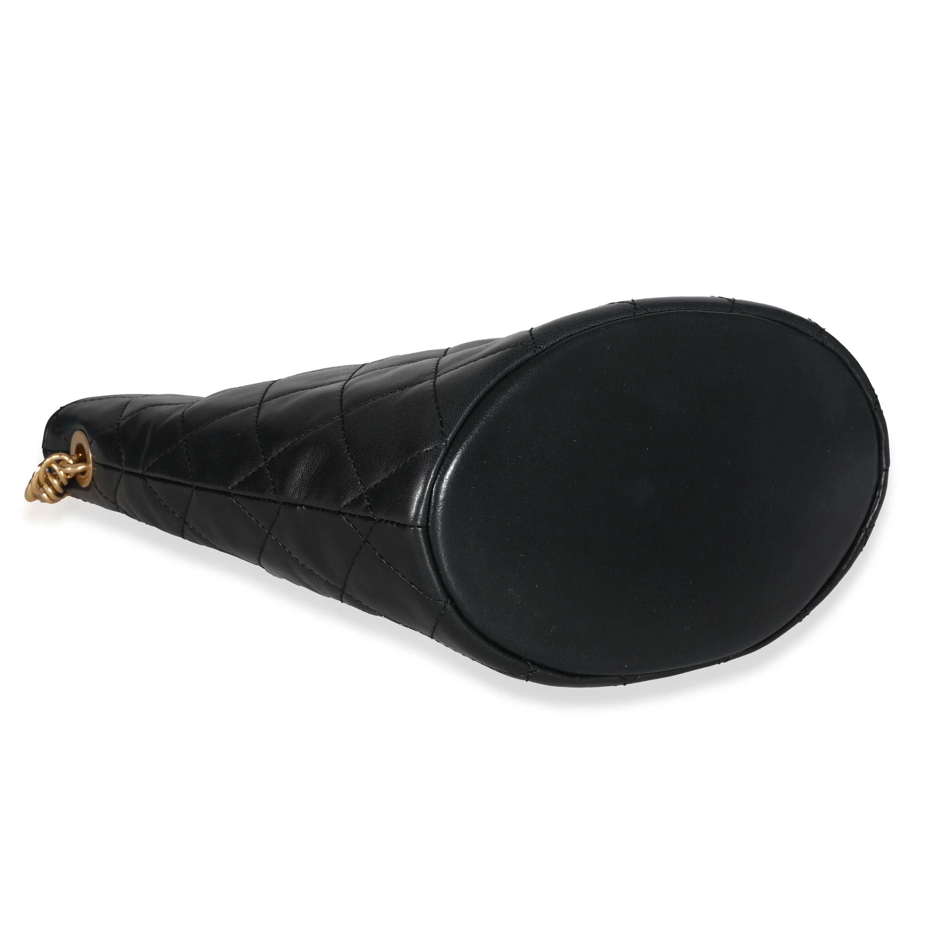 Chanel Black Calfskin CC Enamel Bucket Bag - Image 7