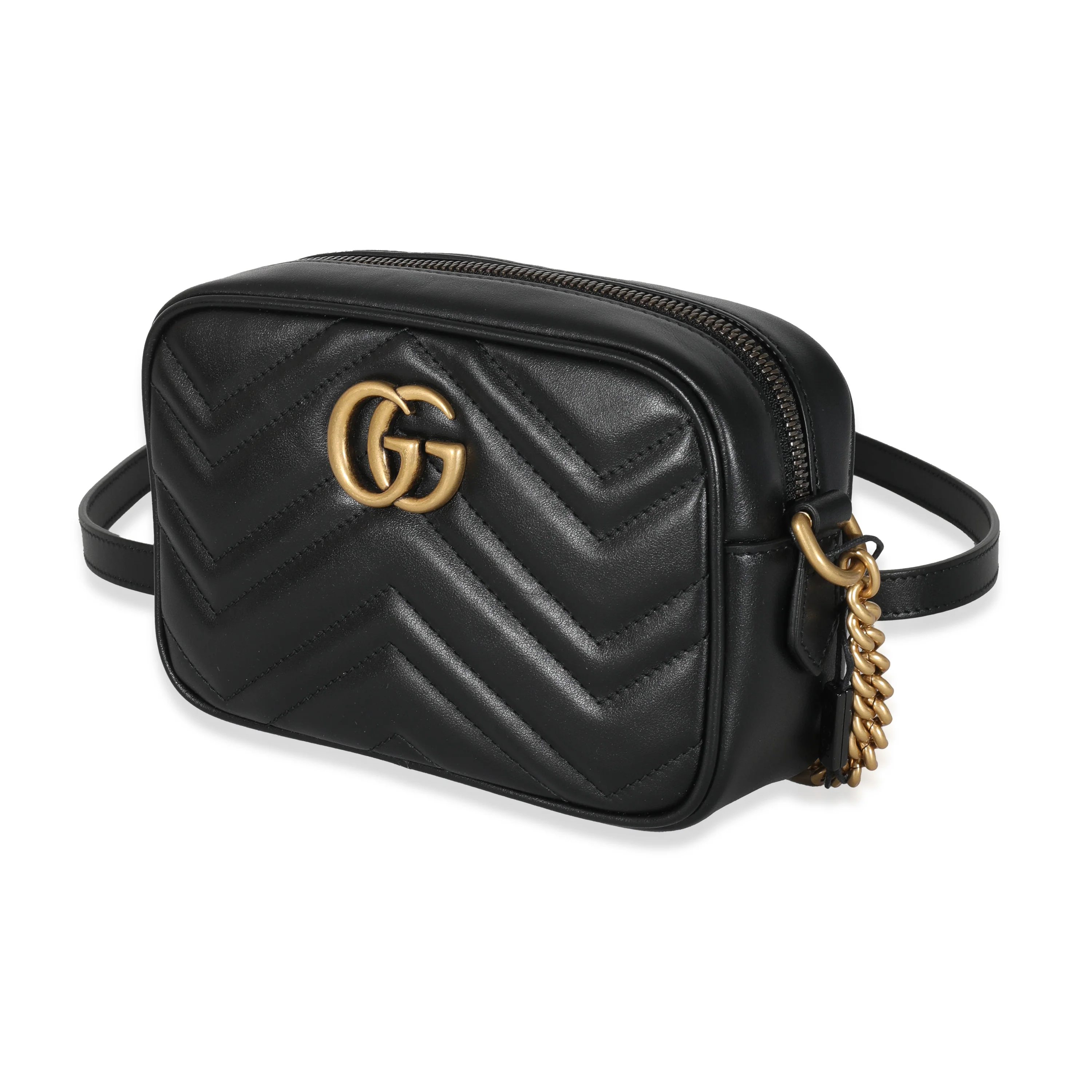 Gucci Black Matelassé Leather GG Marmont Mini Bag - Image 2