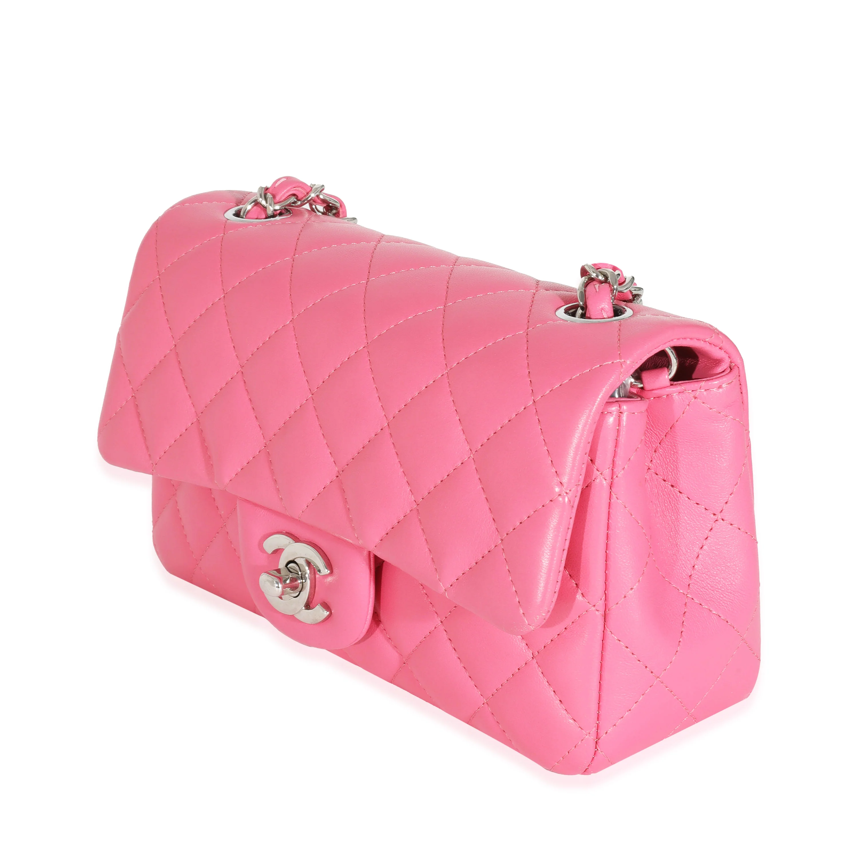 Chanel Pink Lambskin Classic Mini Rectangular Flap Bag - Image 2