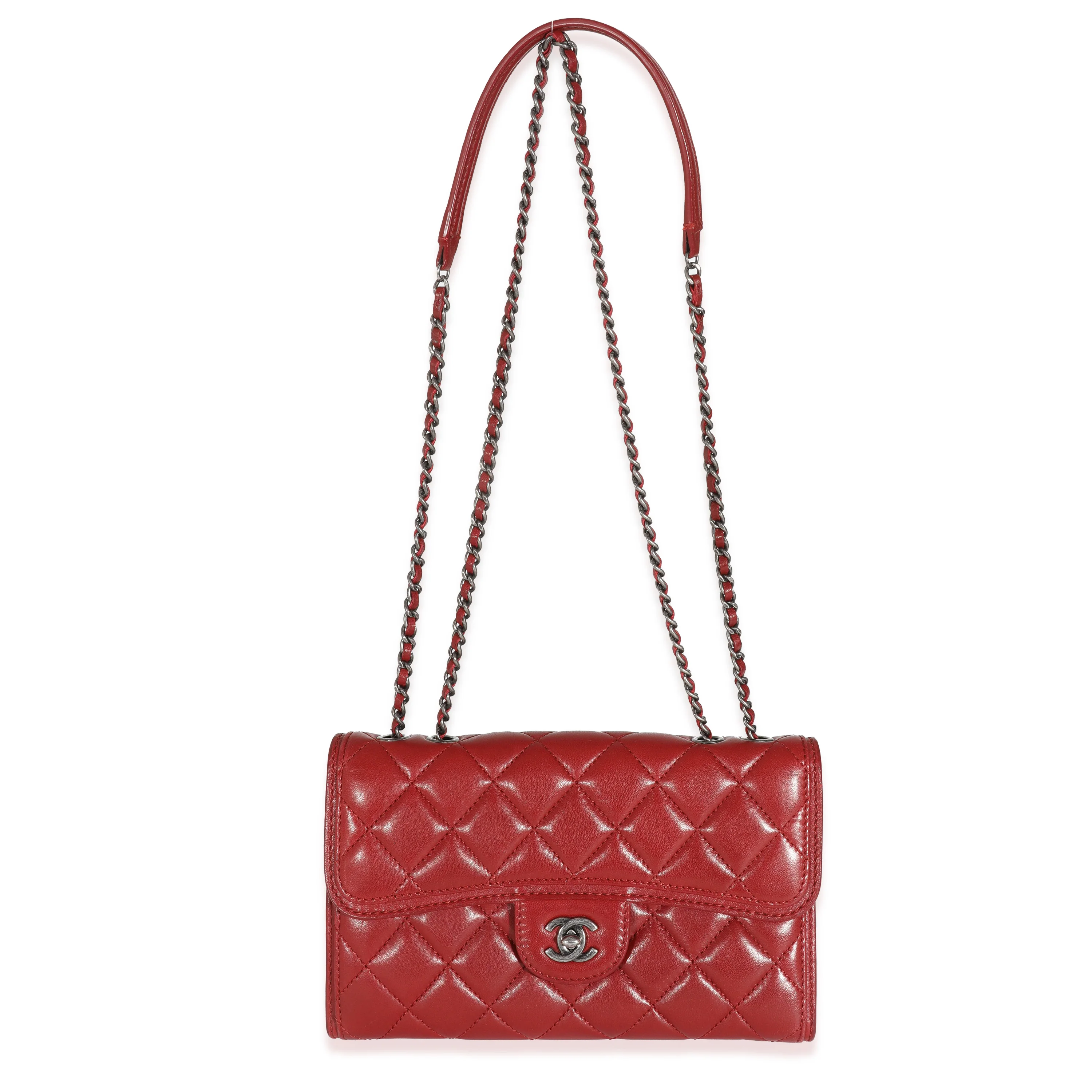 Chanel Burgundy Quilted Lambskin Citizen Zip Flap Bag - Image 4