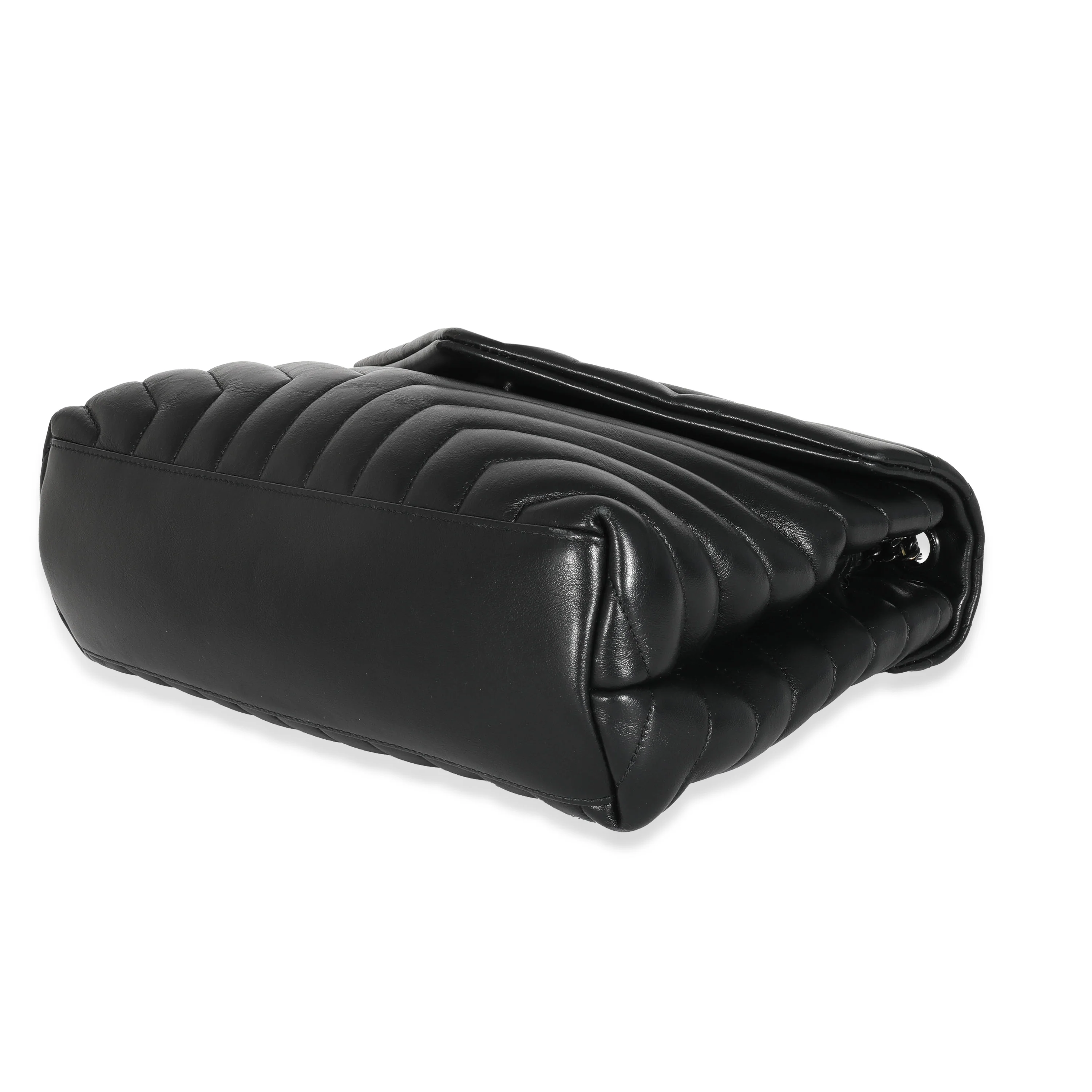 Saint Laurent Black Matelassé Leather Medium Loulou Bag - Image 7