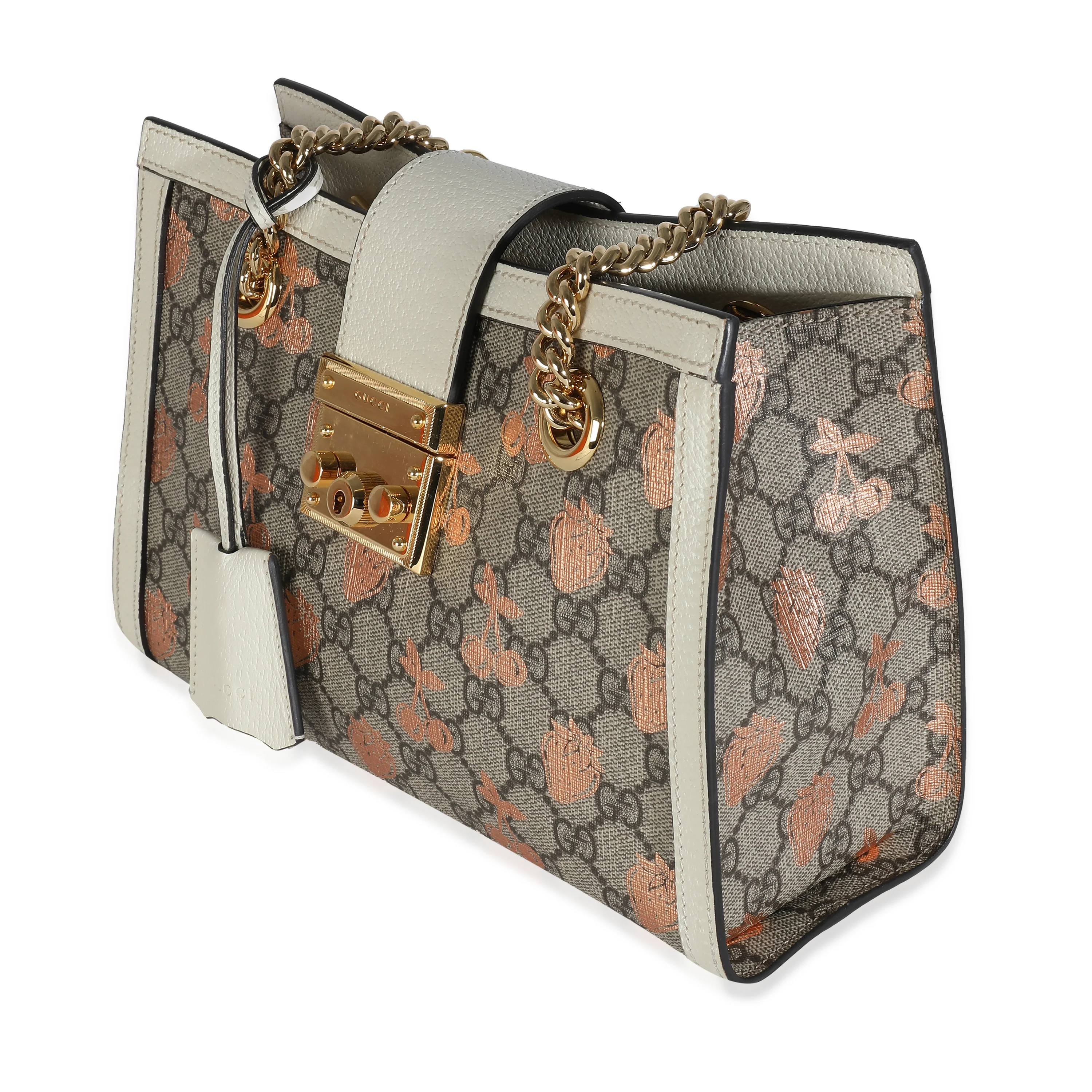 Beige GG Supreme Canvas Berry Small Padlock Tote - Image 2
