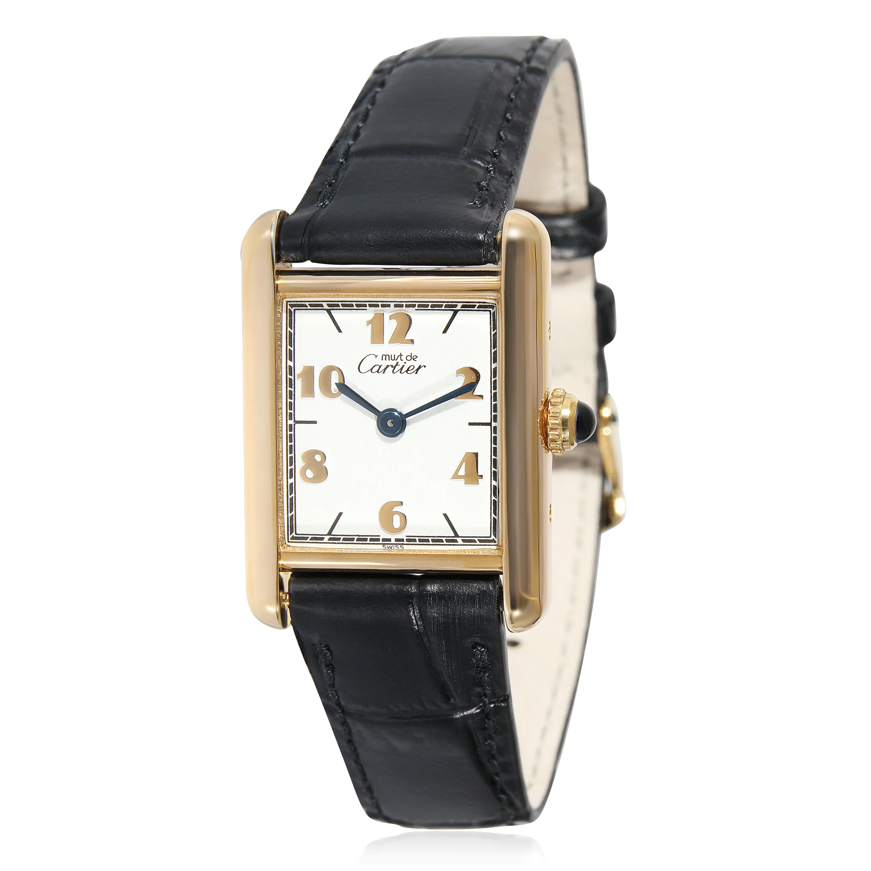 Cartier Must de Cartier Tank 160680 Womens Watch in Vermeil