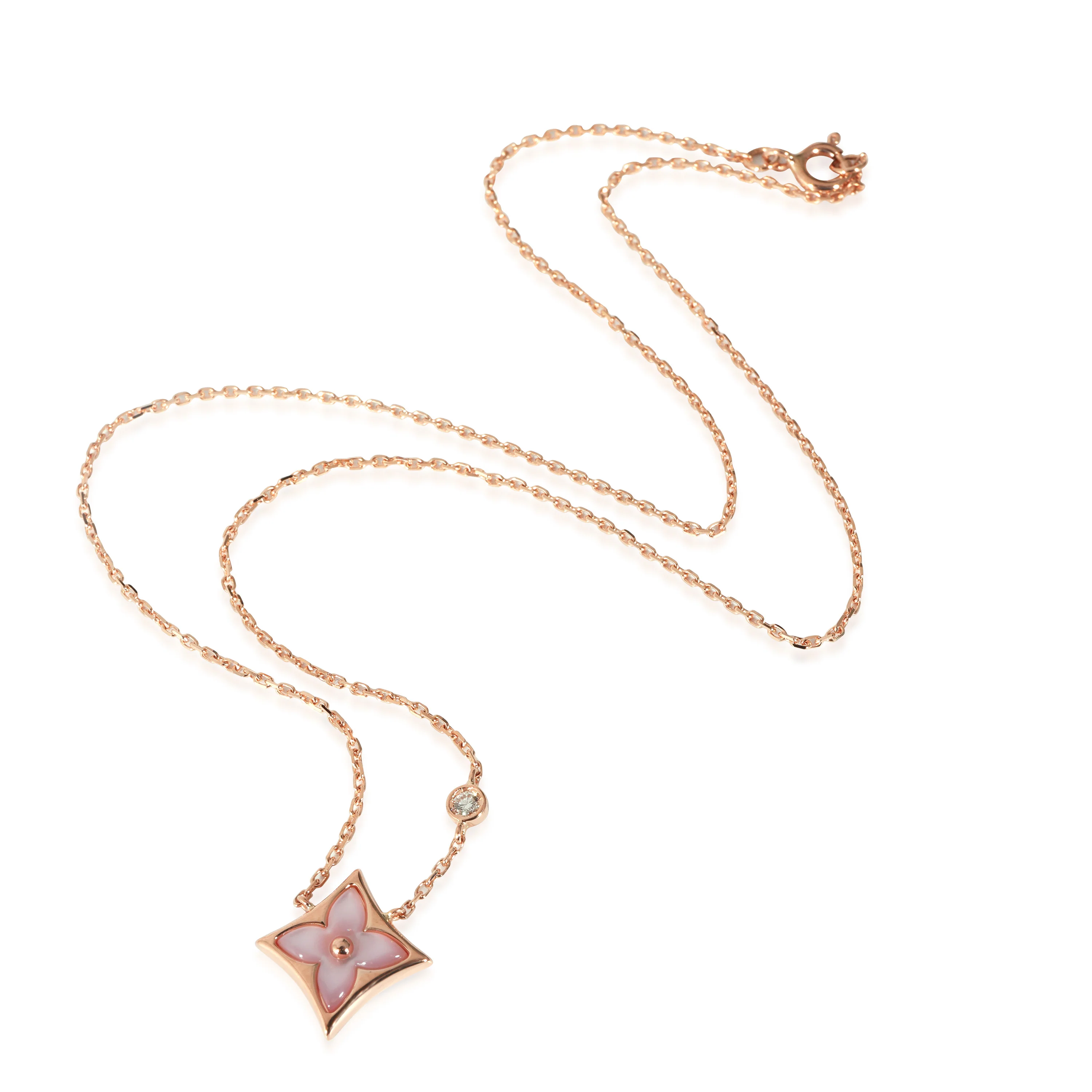Louis Vuitton Color Blossom BB Mother Of Pearl Diamond Star Pendant in 18K RG - Image 2