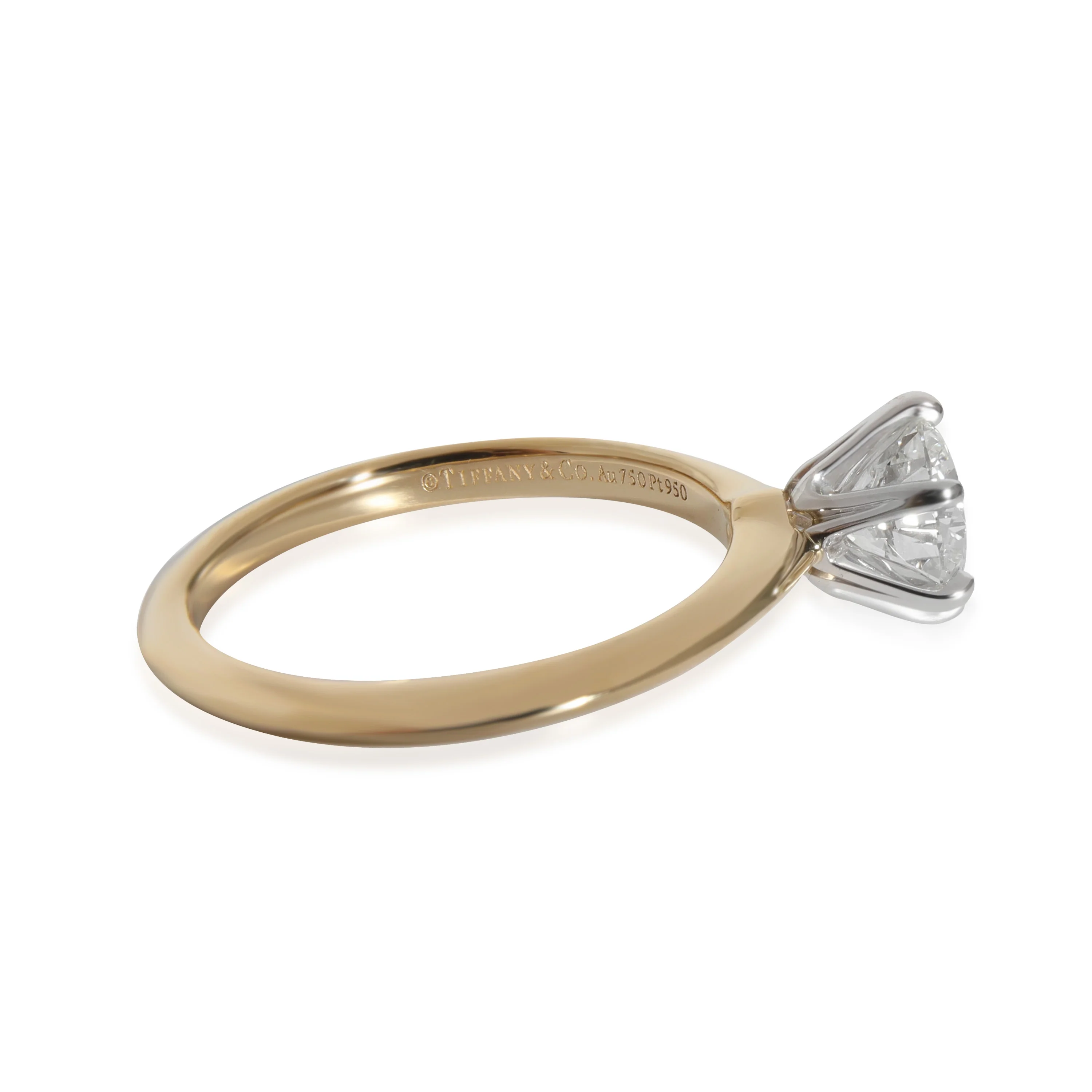 Tiffany & Co. Diamond Engagement Ring in 18k Yellow Gold/Platinum I VS1 0.98 ctw - Image 2