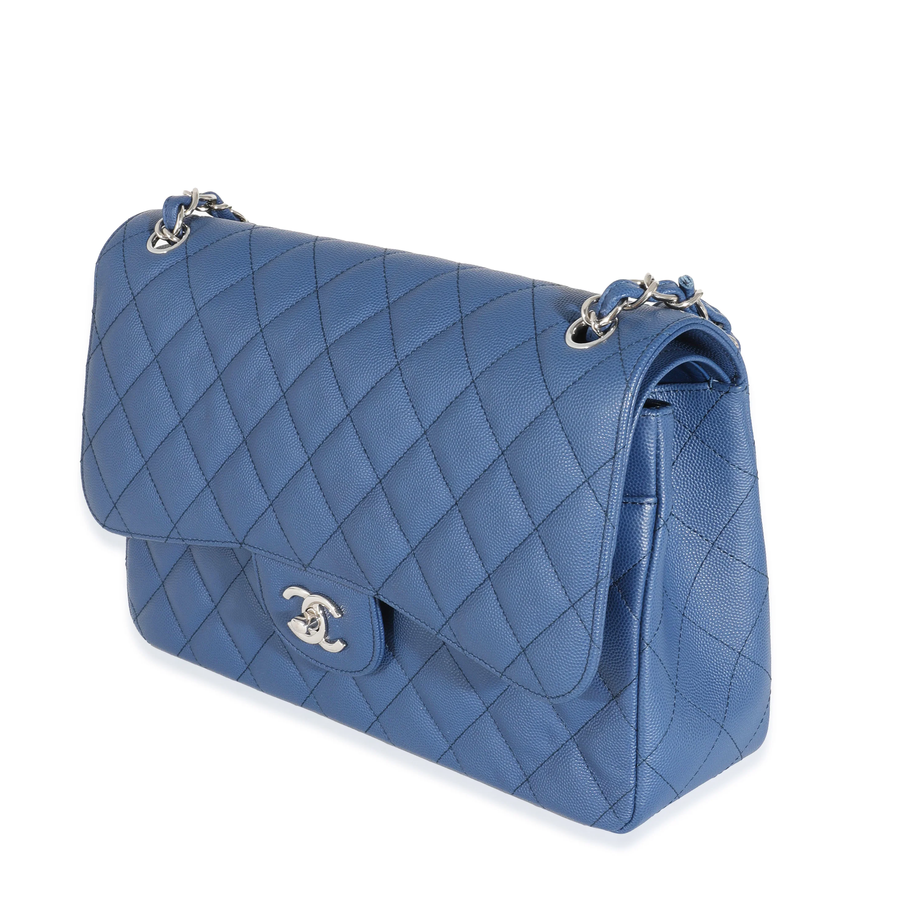 Chanel 18C Navy Caviar Jumbo Classic Double Flap Bag - Image 2
