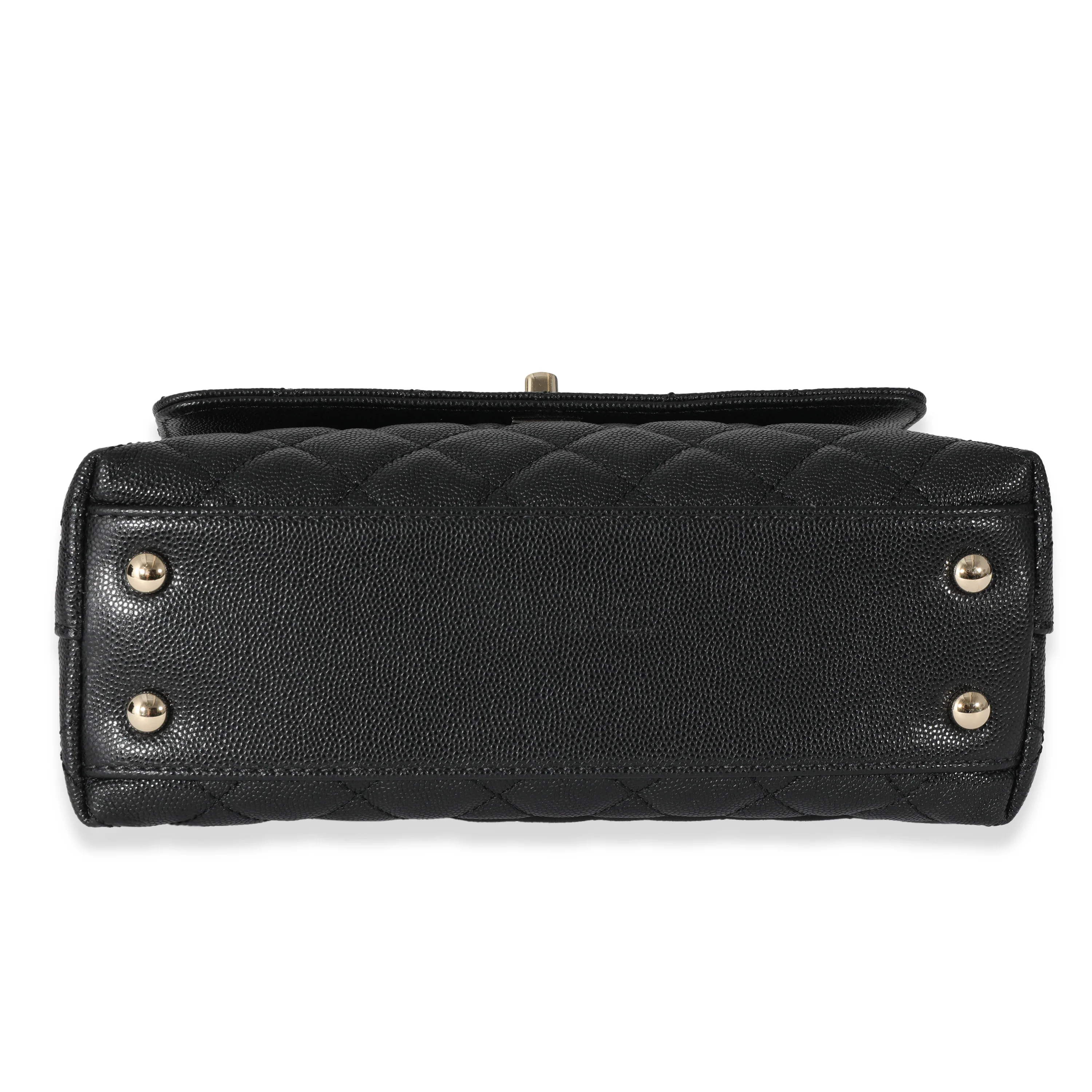 Chanel 22A Black Caviar Small Coco Top Handle Flap Bag - Image 5