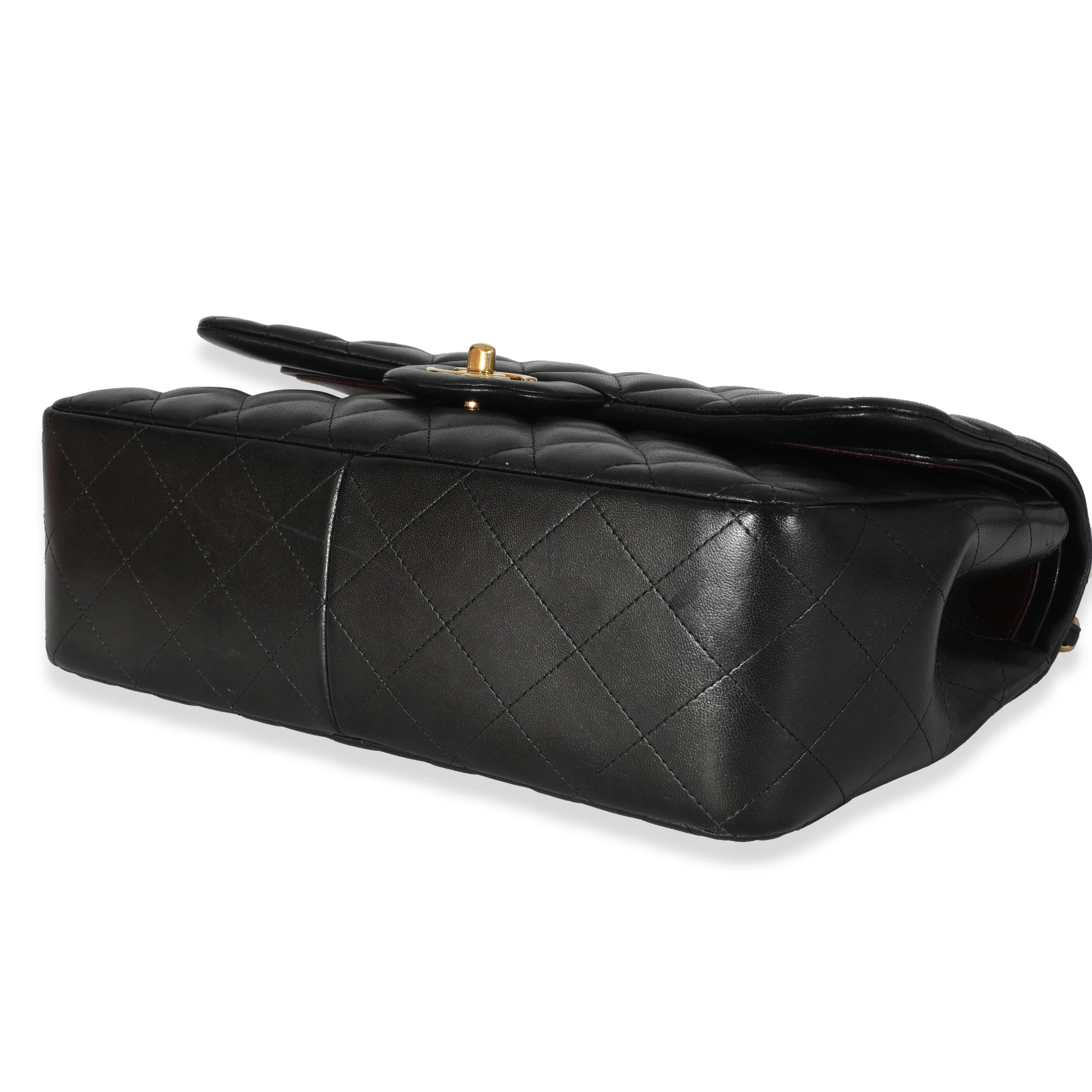 Chanel Black Quilted Lambskin Jumbo Classic Double Flap Bag - Image 6