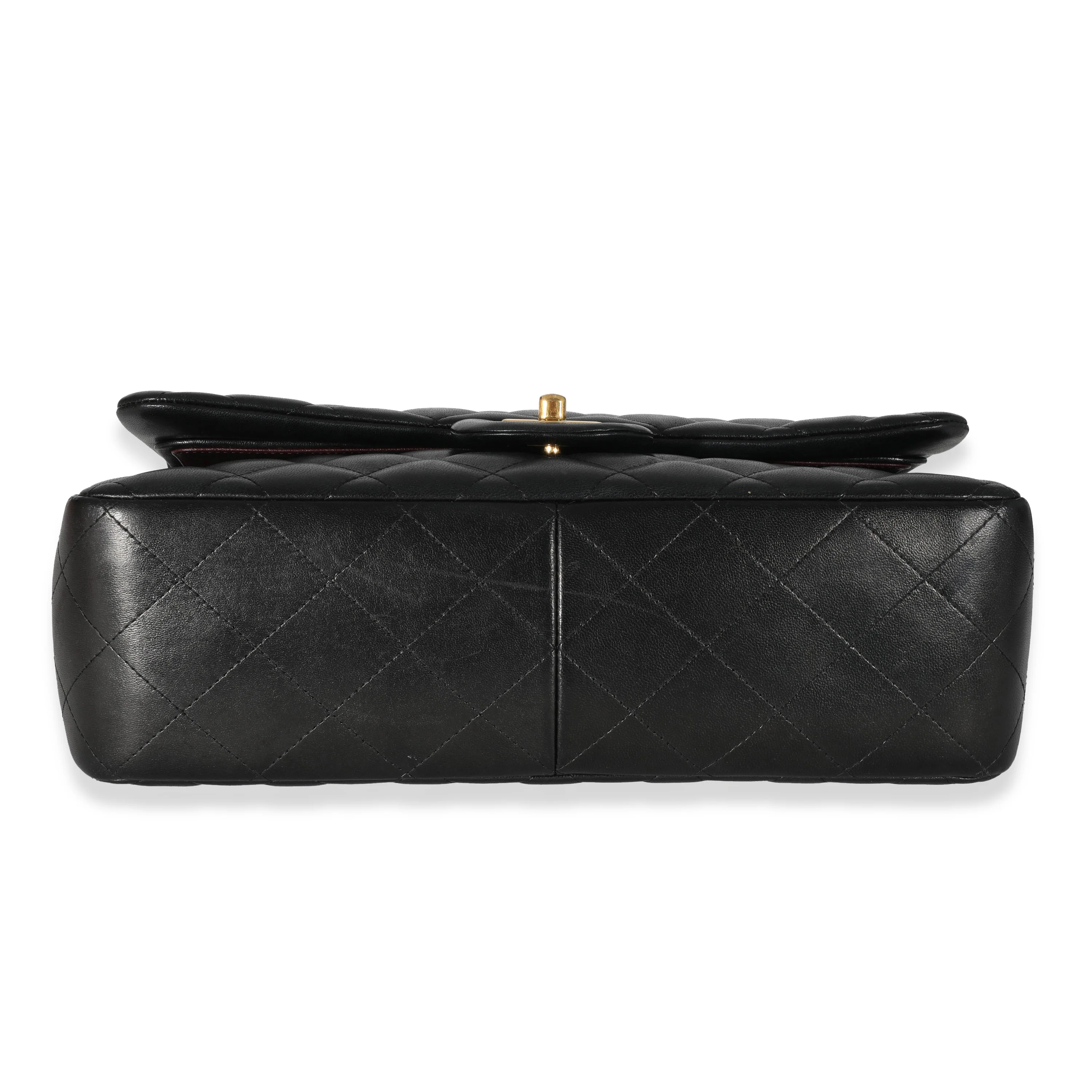 Chanel Black Quilted Lambskin Jumbo Classic Double Flap Bag - Image 7