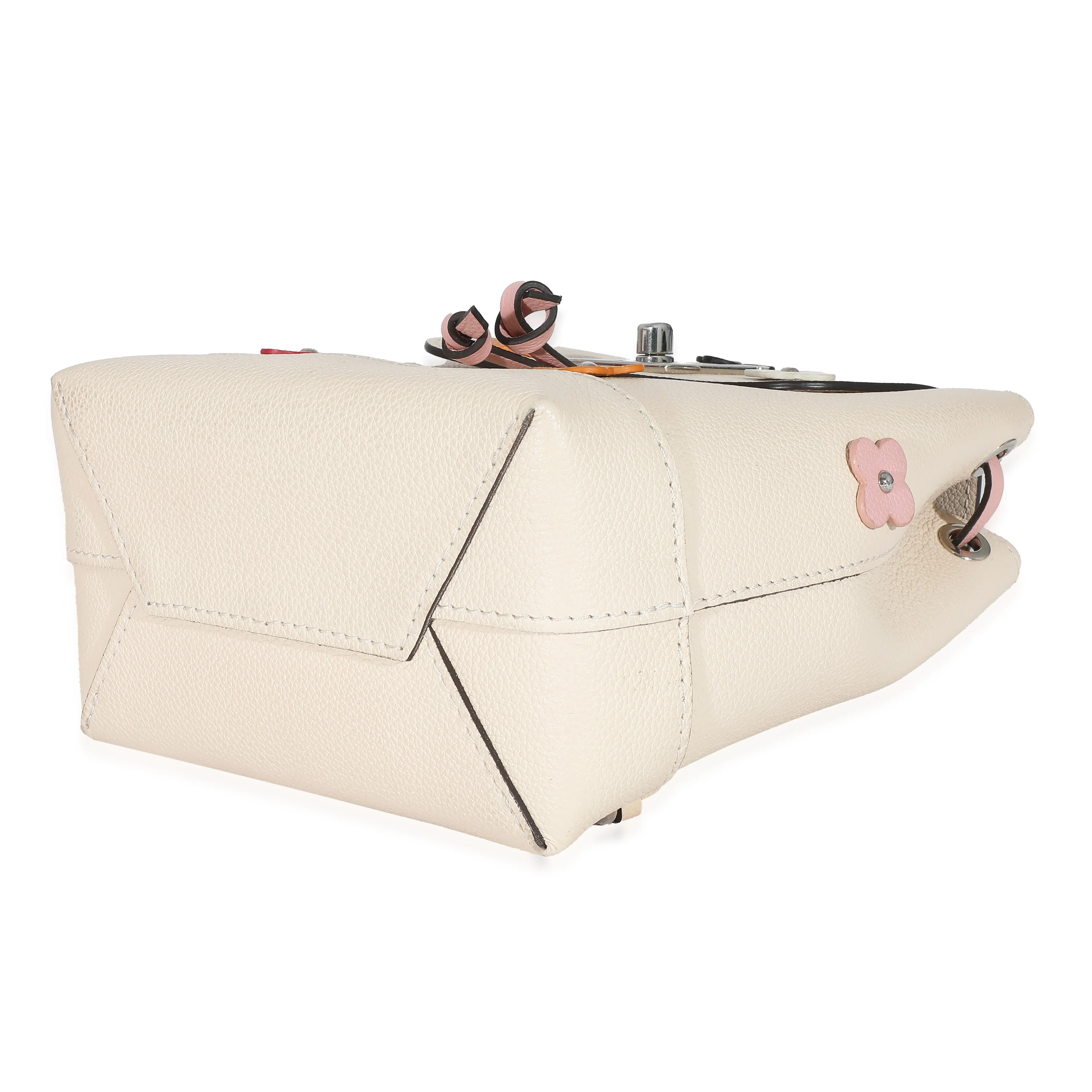 Louis Vuitton Creme Calfskin Mechanical Flower Lockme Mini Backpack - Image 5
