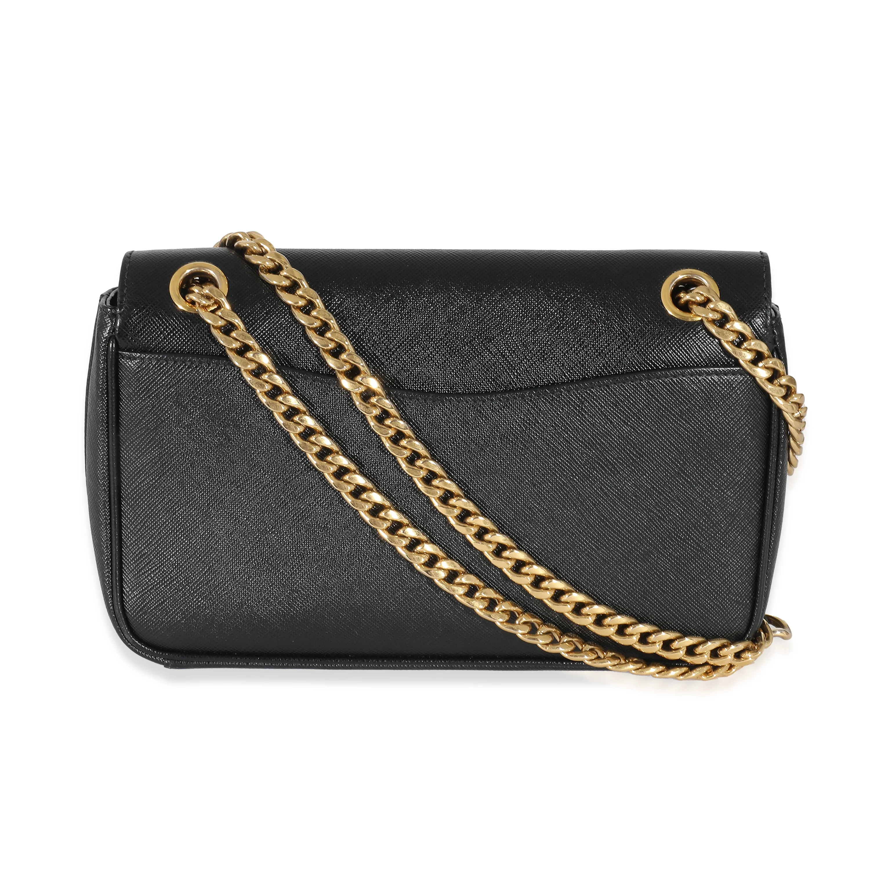 Prada Black Saffiano Pattina Flap Bag - Image 2