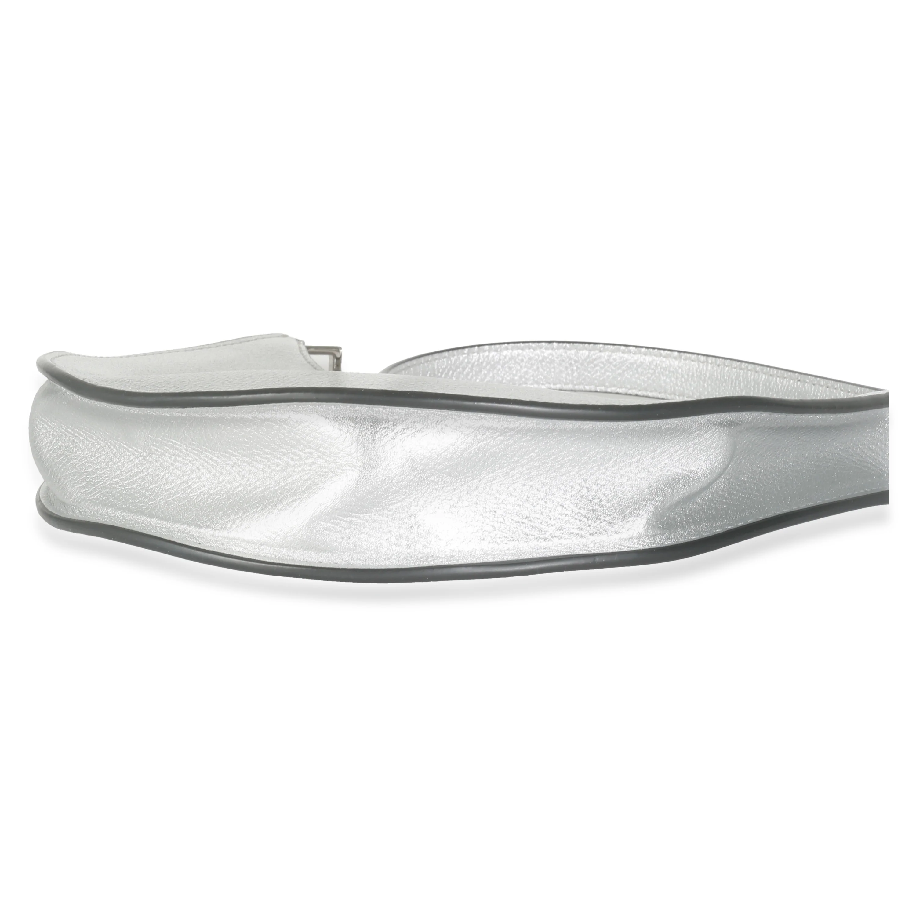 Silver Grained Calfskin Vlogo Mini Hobo - Image 7