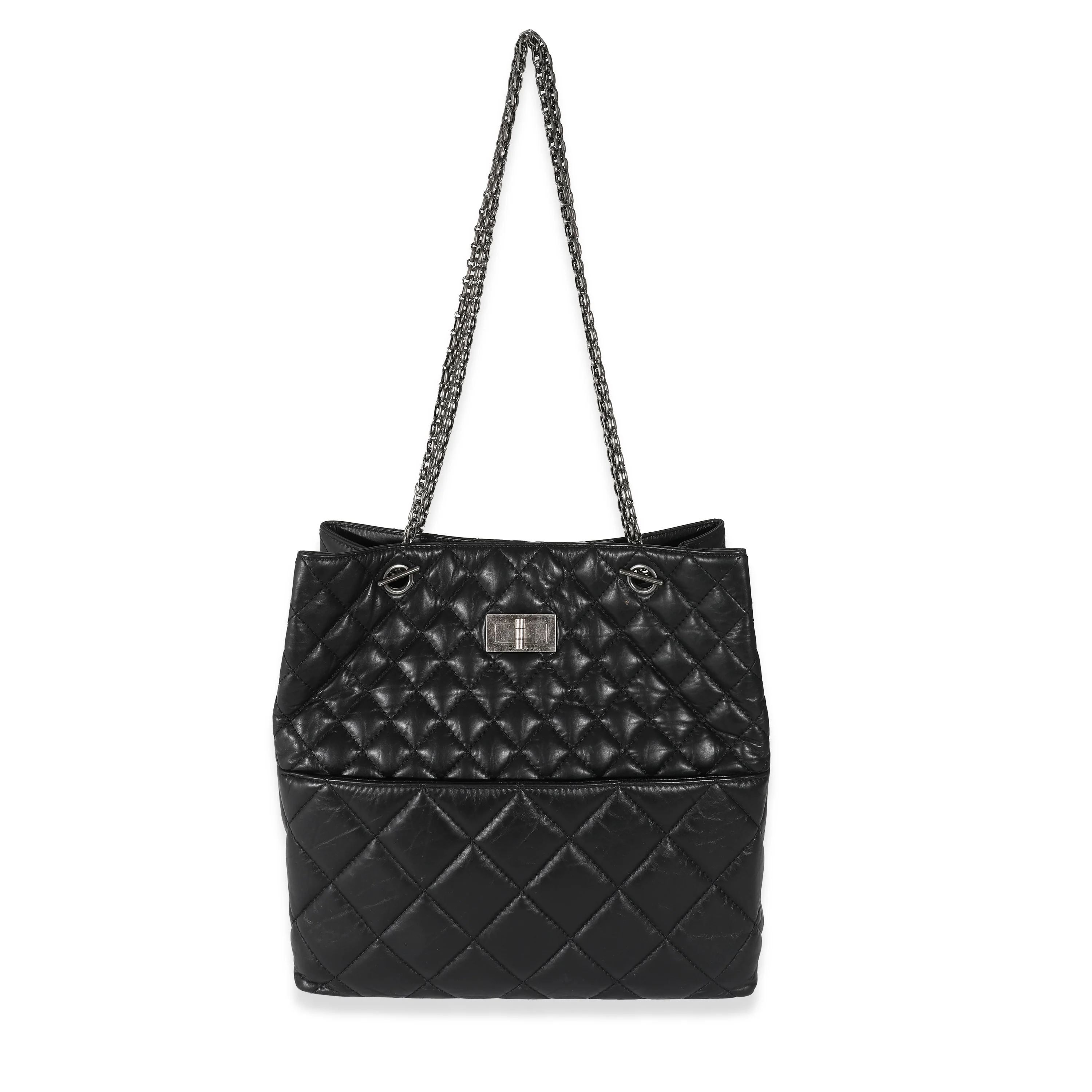 Black Calfskin Tall 2.55 Reissue Tote - Image 4