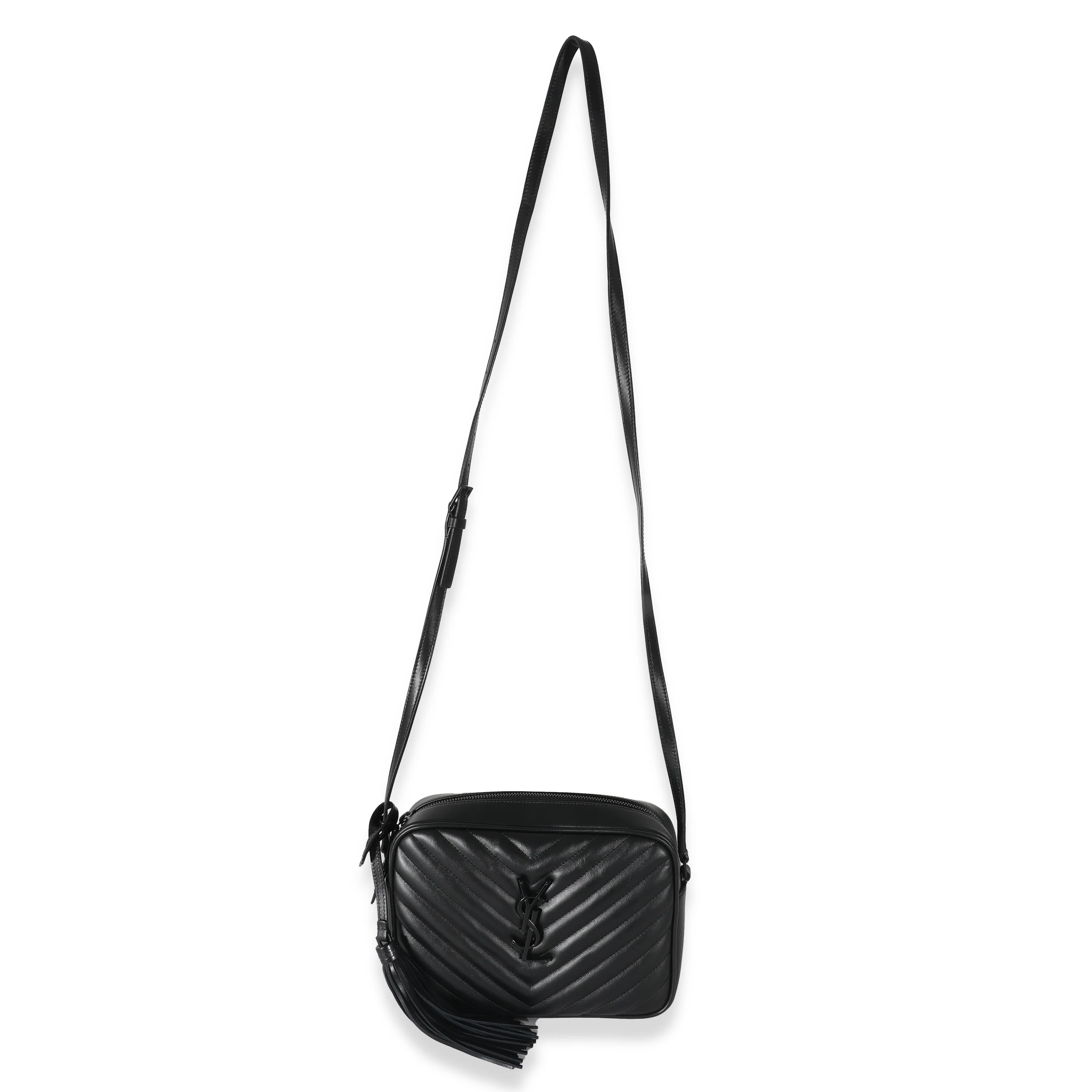 Saint Laurent Black Matelassé Calfskin Lou Camera Bag - Image 4