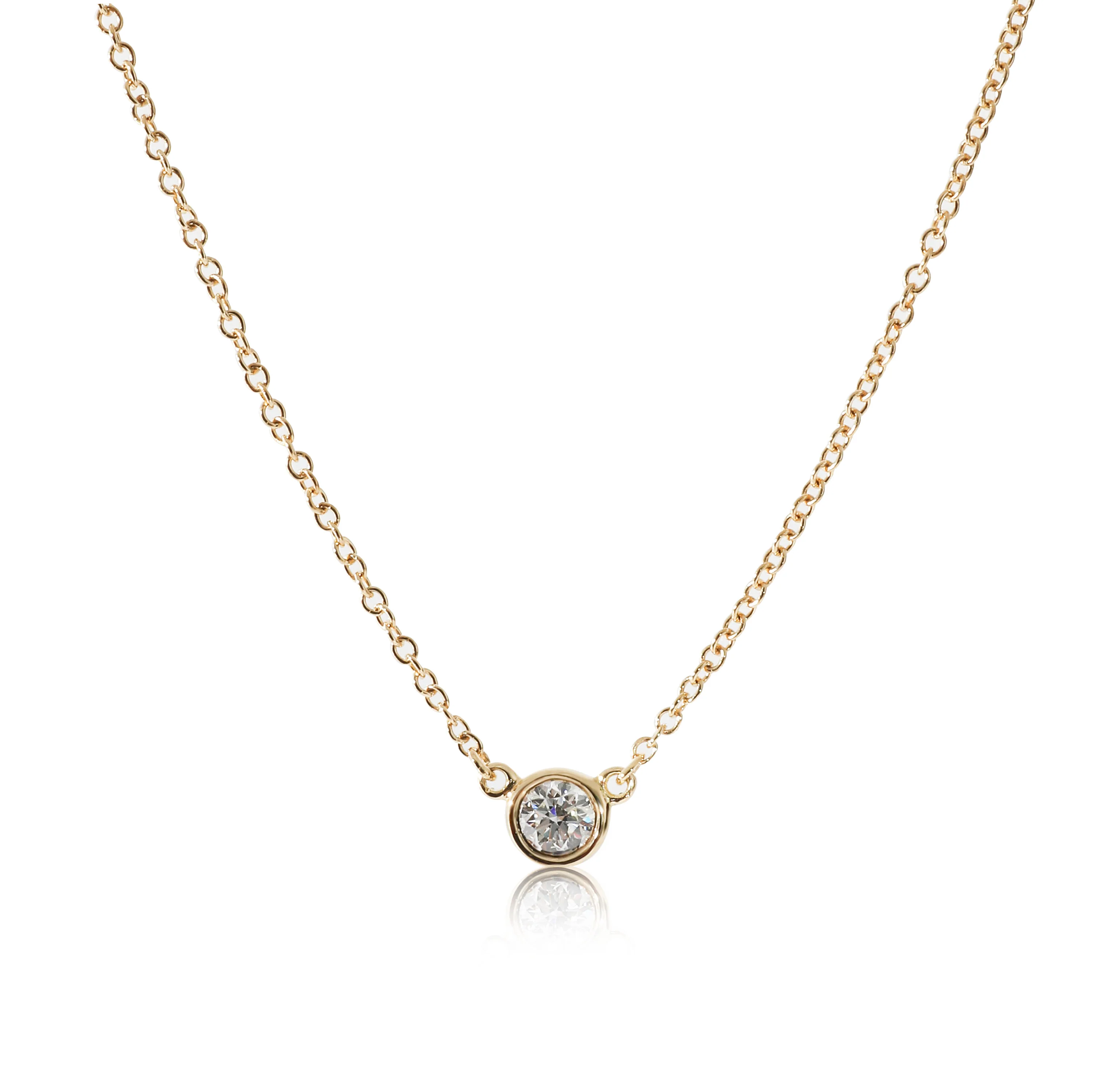 Tiffany & Co. Elsa Peretti Diamond By the Yard Necklace in 18k Gold 0.12 CTW