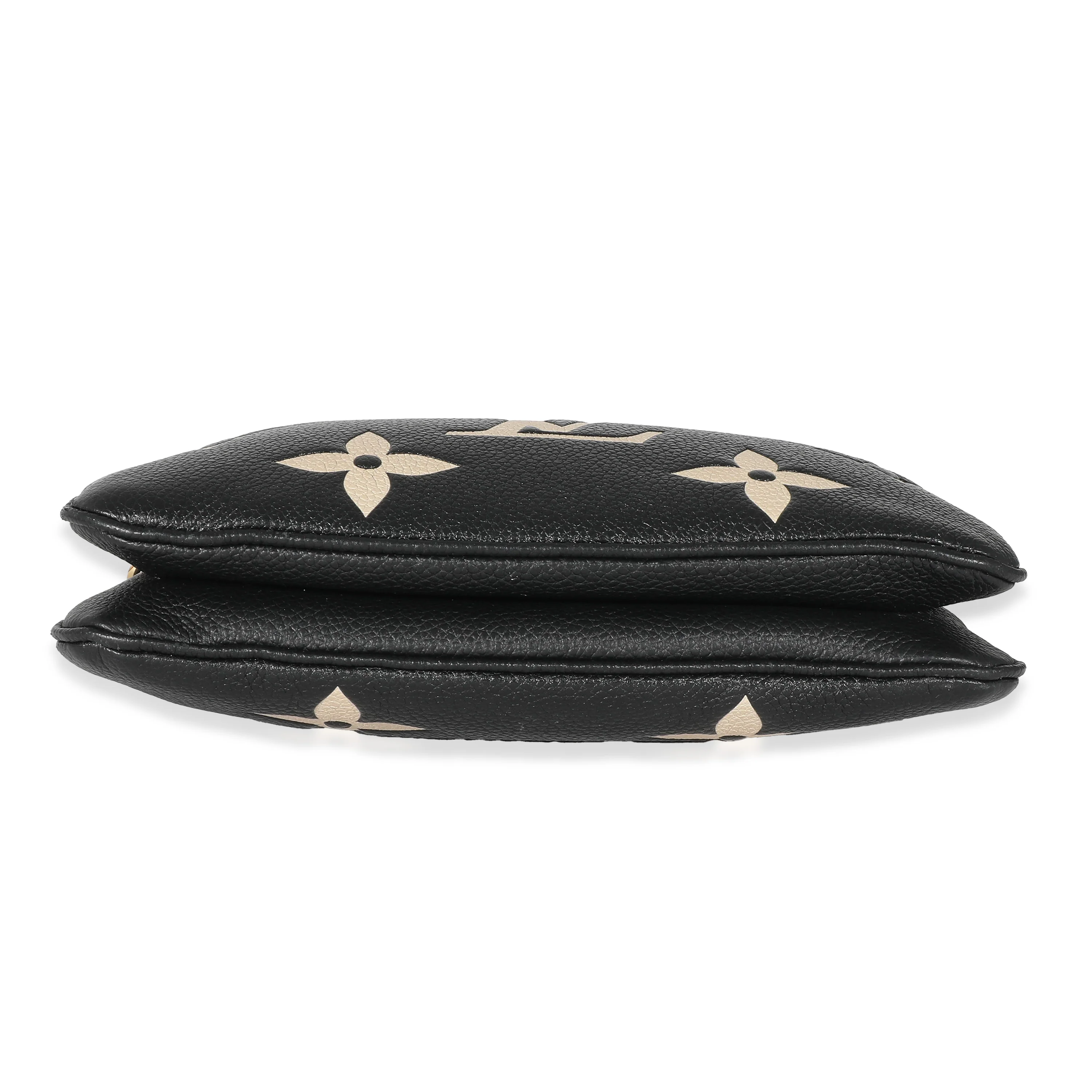 Louis Vuitton Black Beige Monogram Empreinte Double Zip Pochette - Image 5