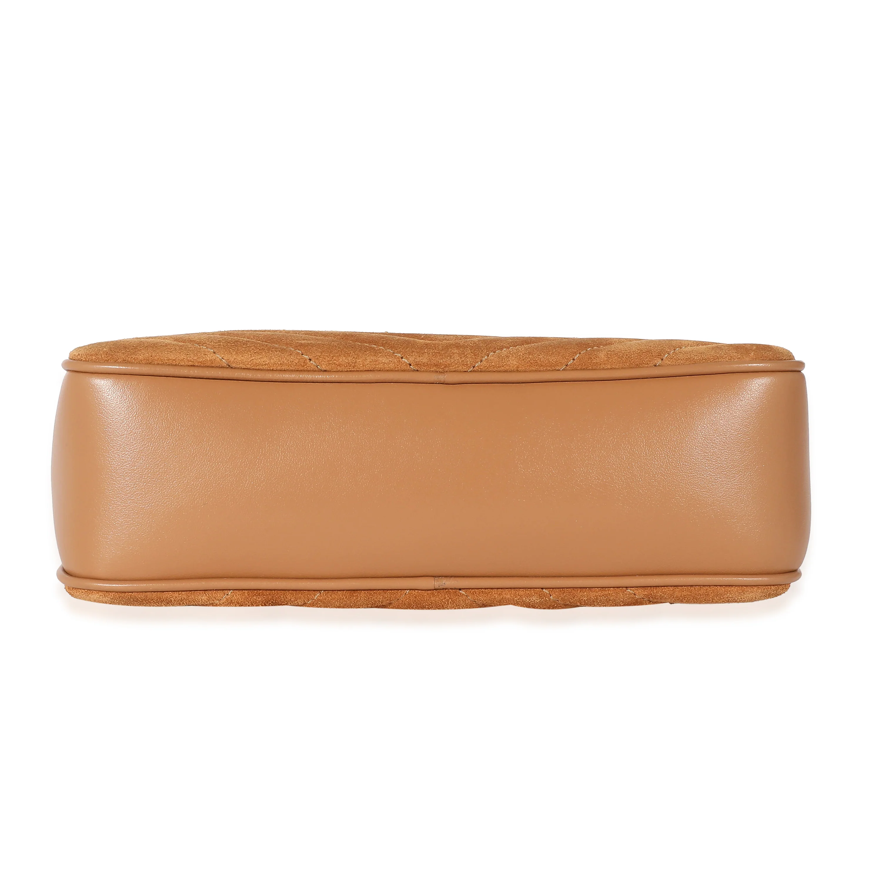 Saint Laurent Cinnamon Quilted Suede Smooth Leather Lou Camera Bag - Image 4