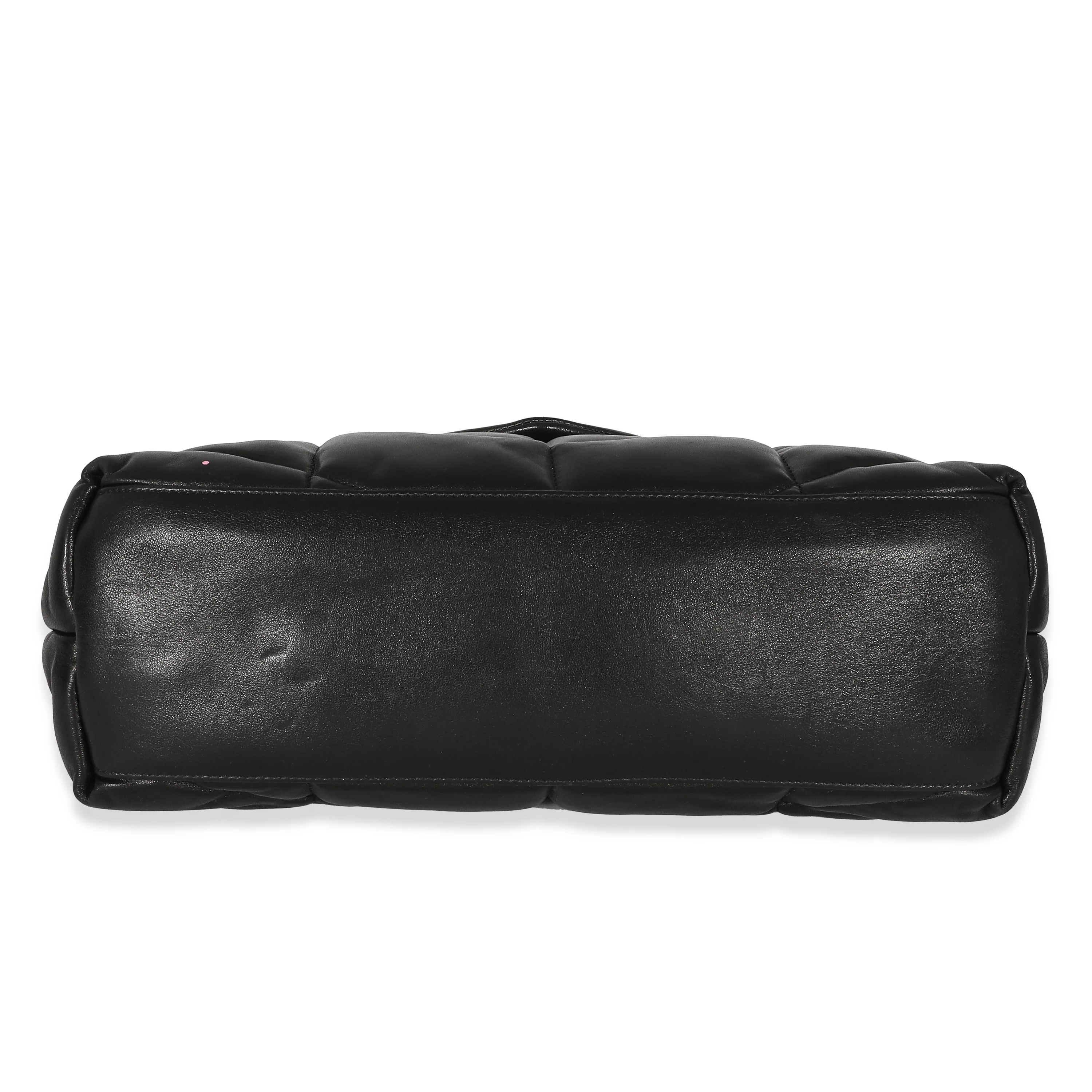 Saint Laurent Black Quilted Leather Medium Loulou Puffer Bag - Image 4