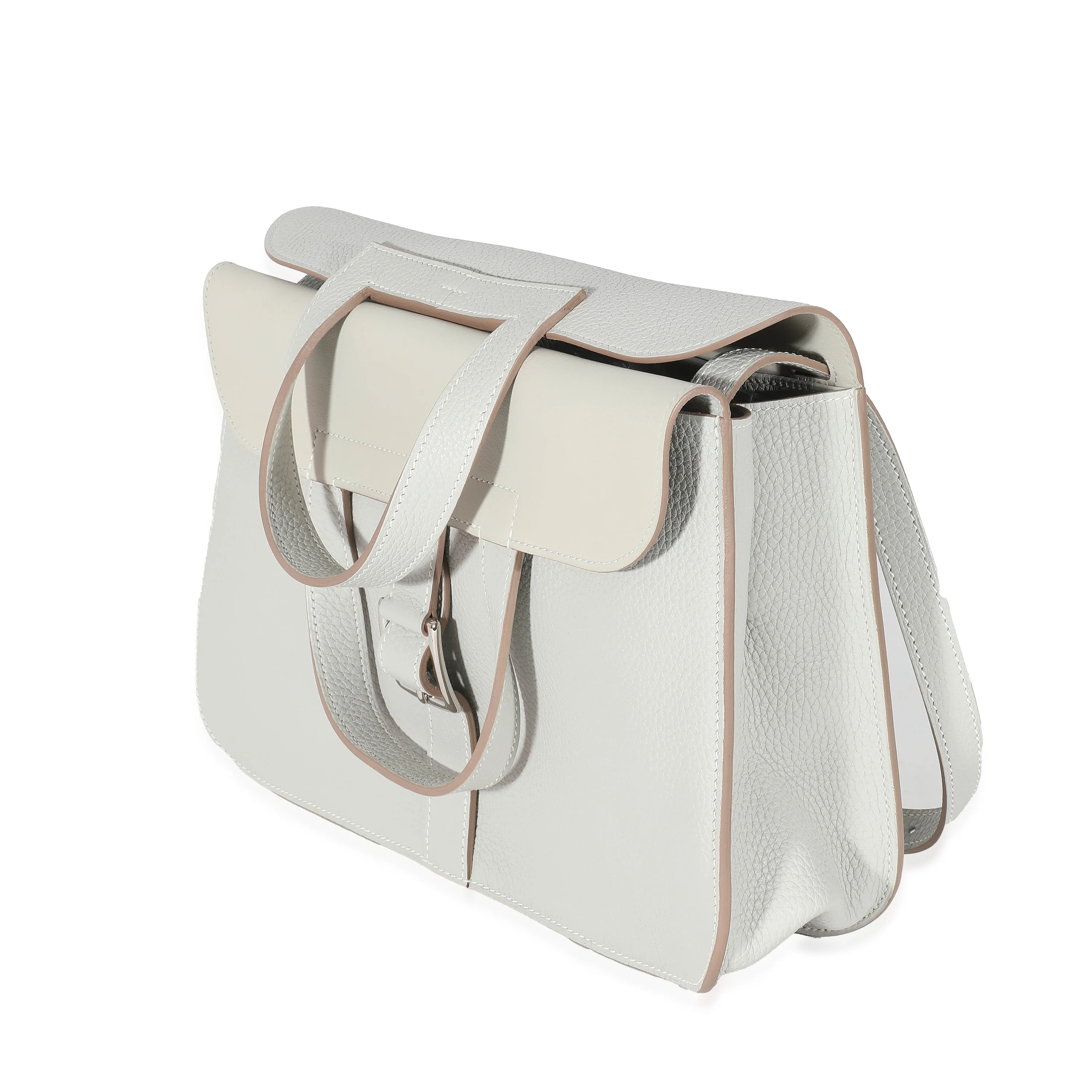 Hermès Taurillon Clemence Gris Perle Halzan 31 PHW - Image 2
