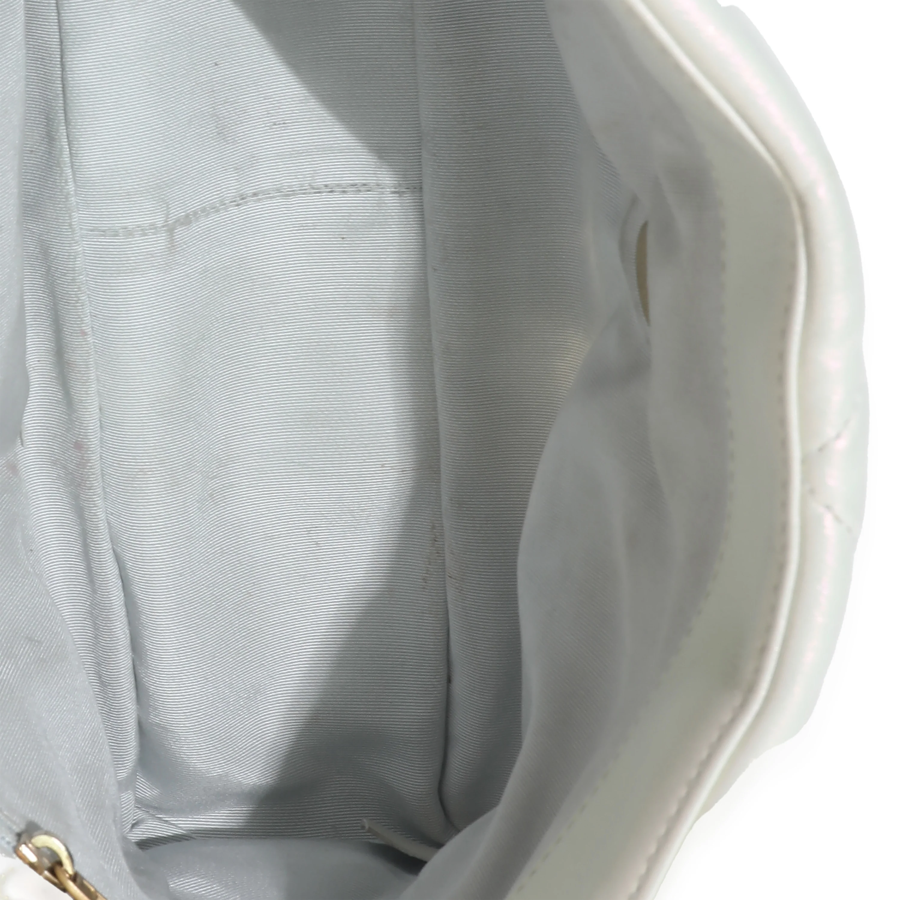 Chanel White Iridescent Calfskin Medium Chanel 19 Flap Bag - Image 8