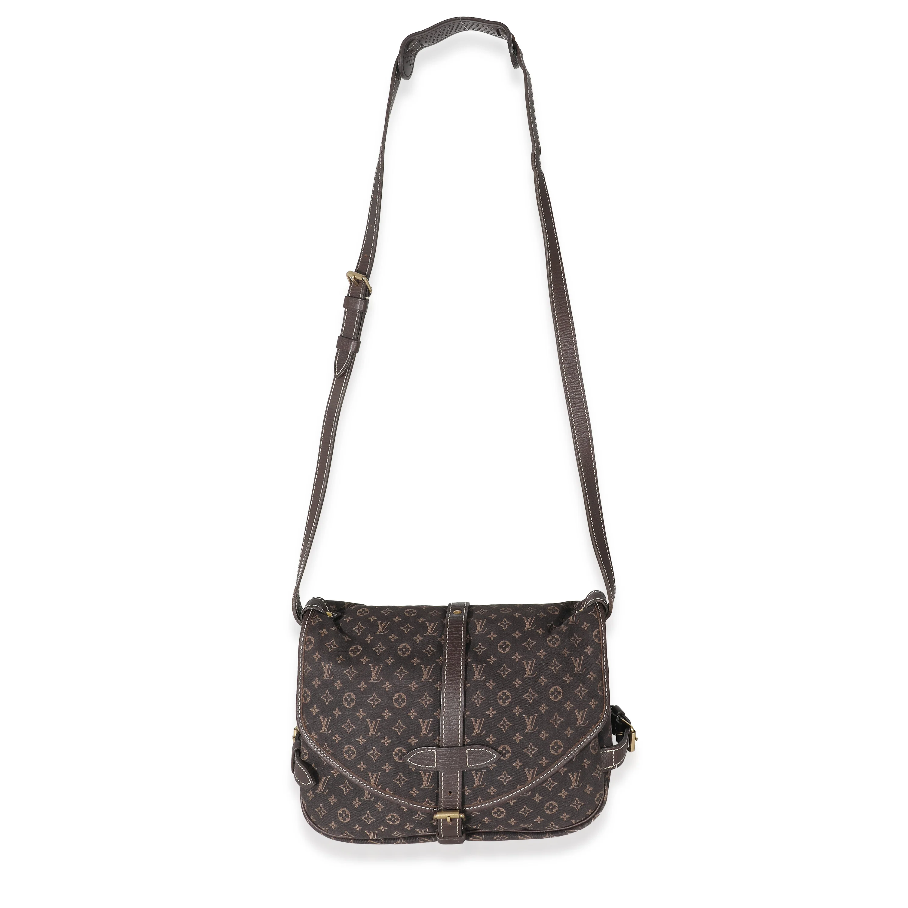 Louis Vuitton Ebene Monogram Canvas Mini Lin Saumur 26 - Image 4