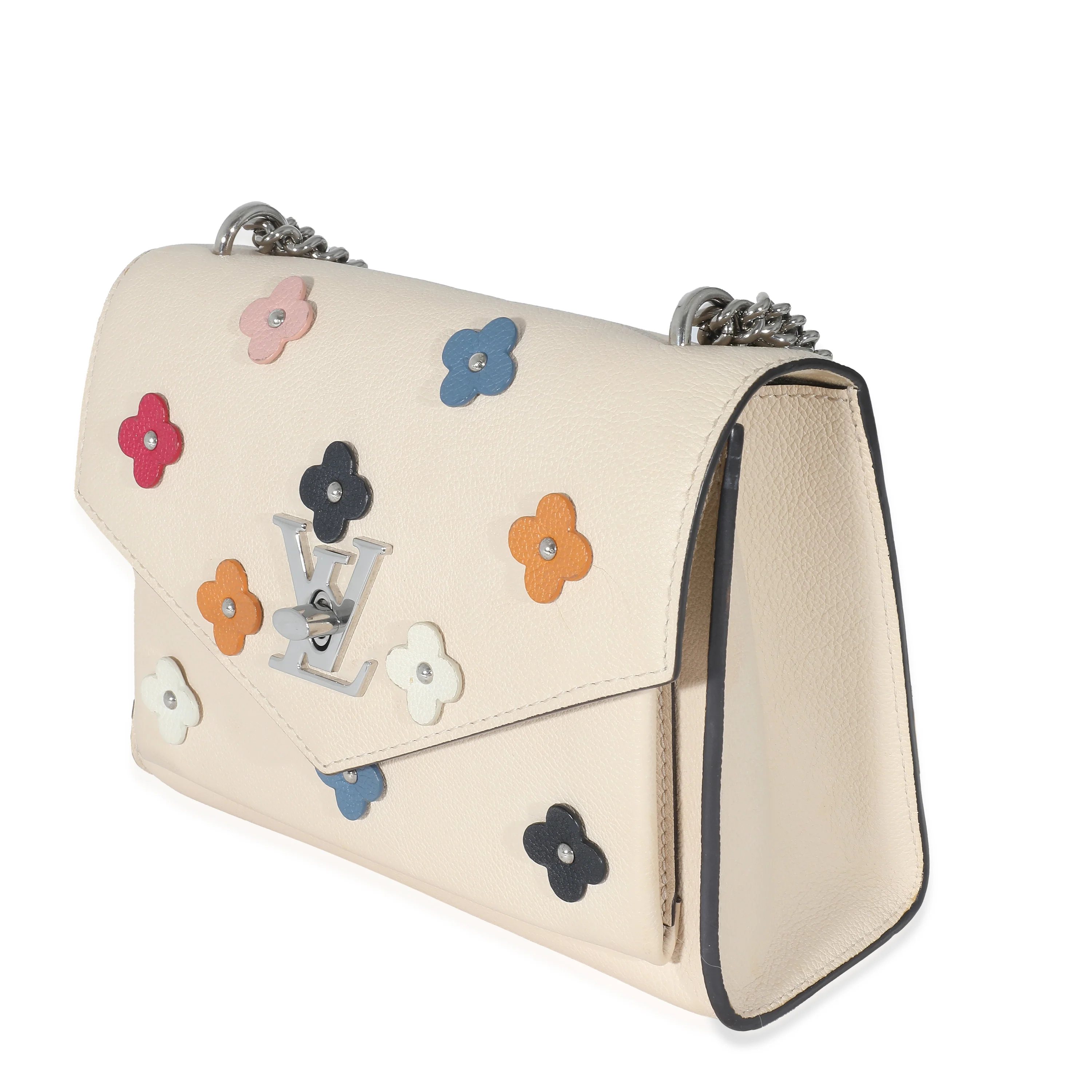Louis Vuitton White Leather Mylockme Fleurs BB - Image 2